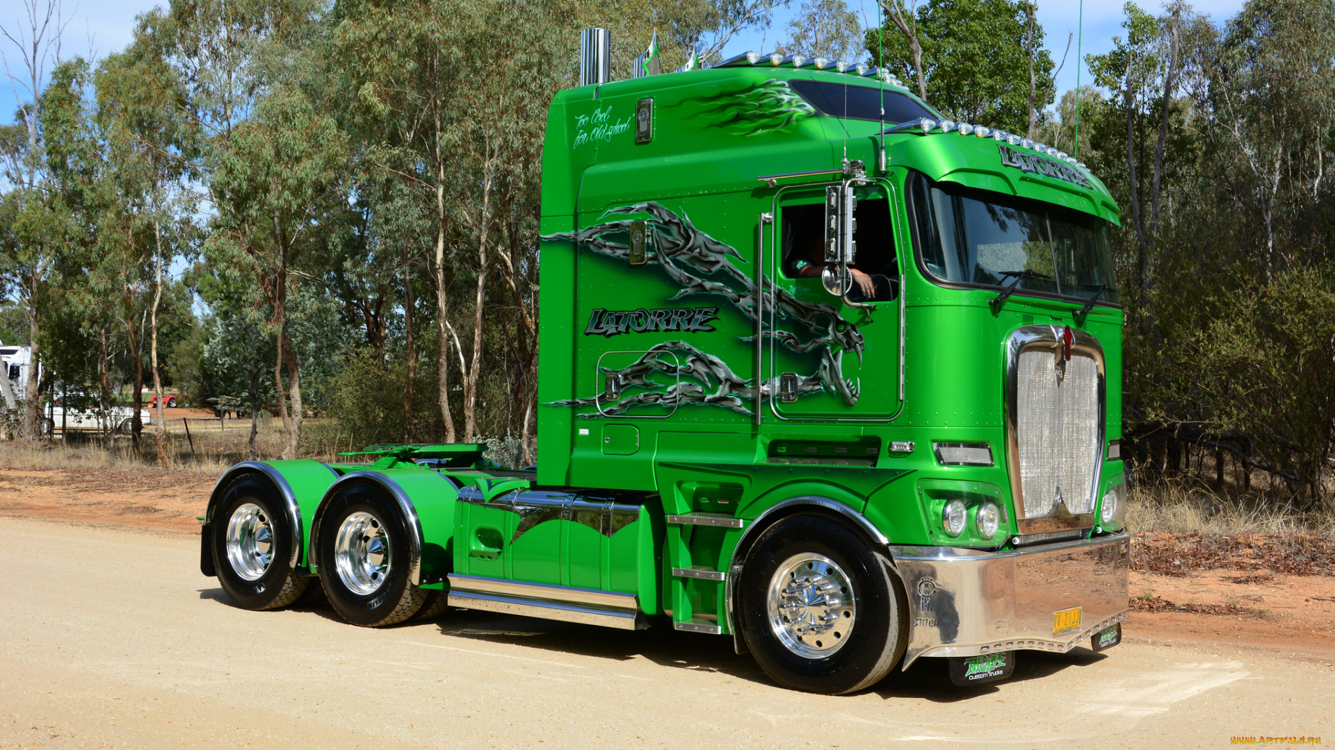 автомобили, kenworth, тяжелый, грузовик, седельный, тягач