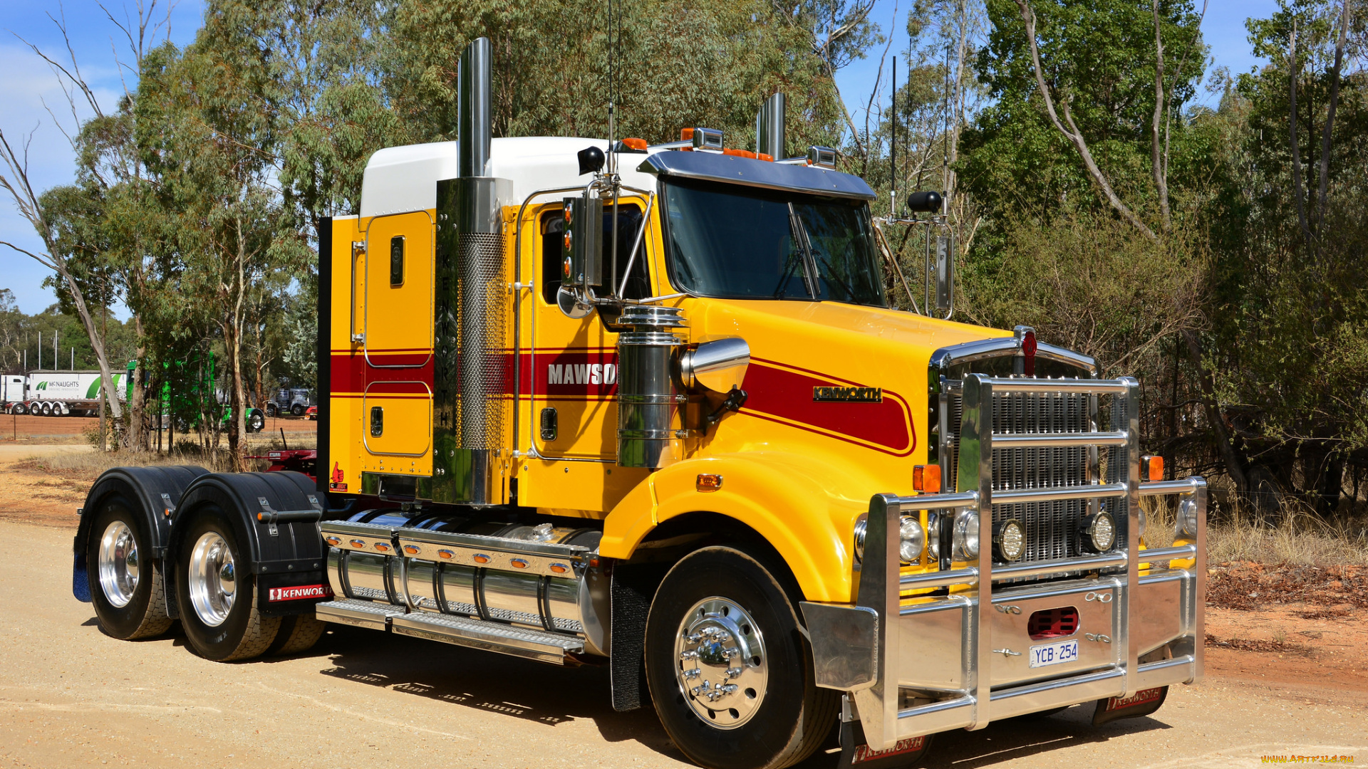 автомобили, kenworth, тяжелый, грузовик, седельный, тягач