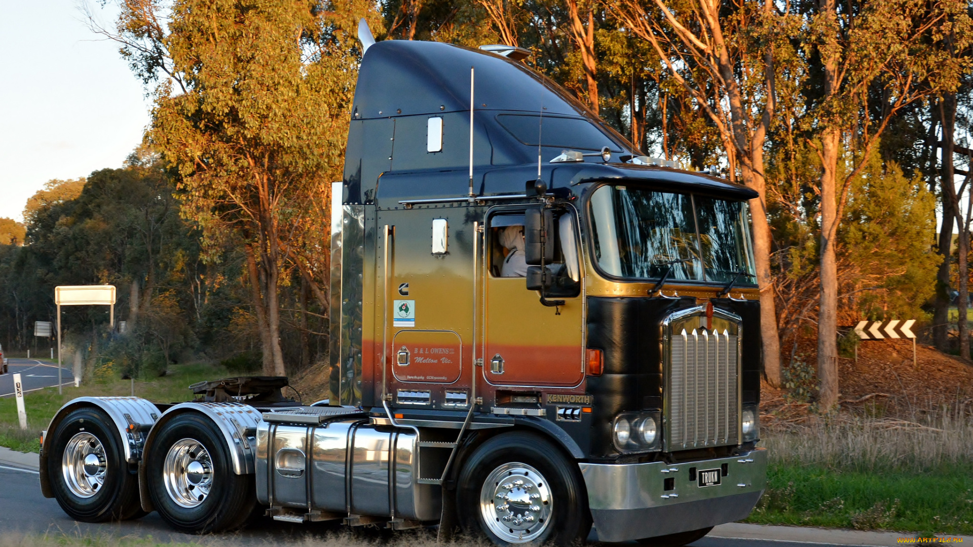 автомобили, kenworth, тяжелый, грузовик, седельный, тягач