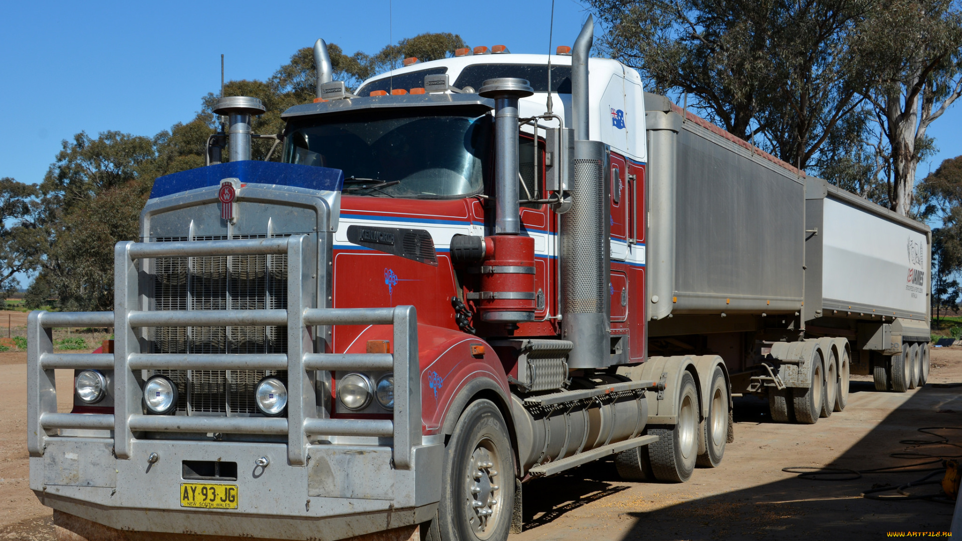 автомобили, kenworth, тяжелый, грузовик, седельный, тягач
