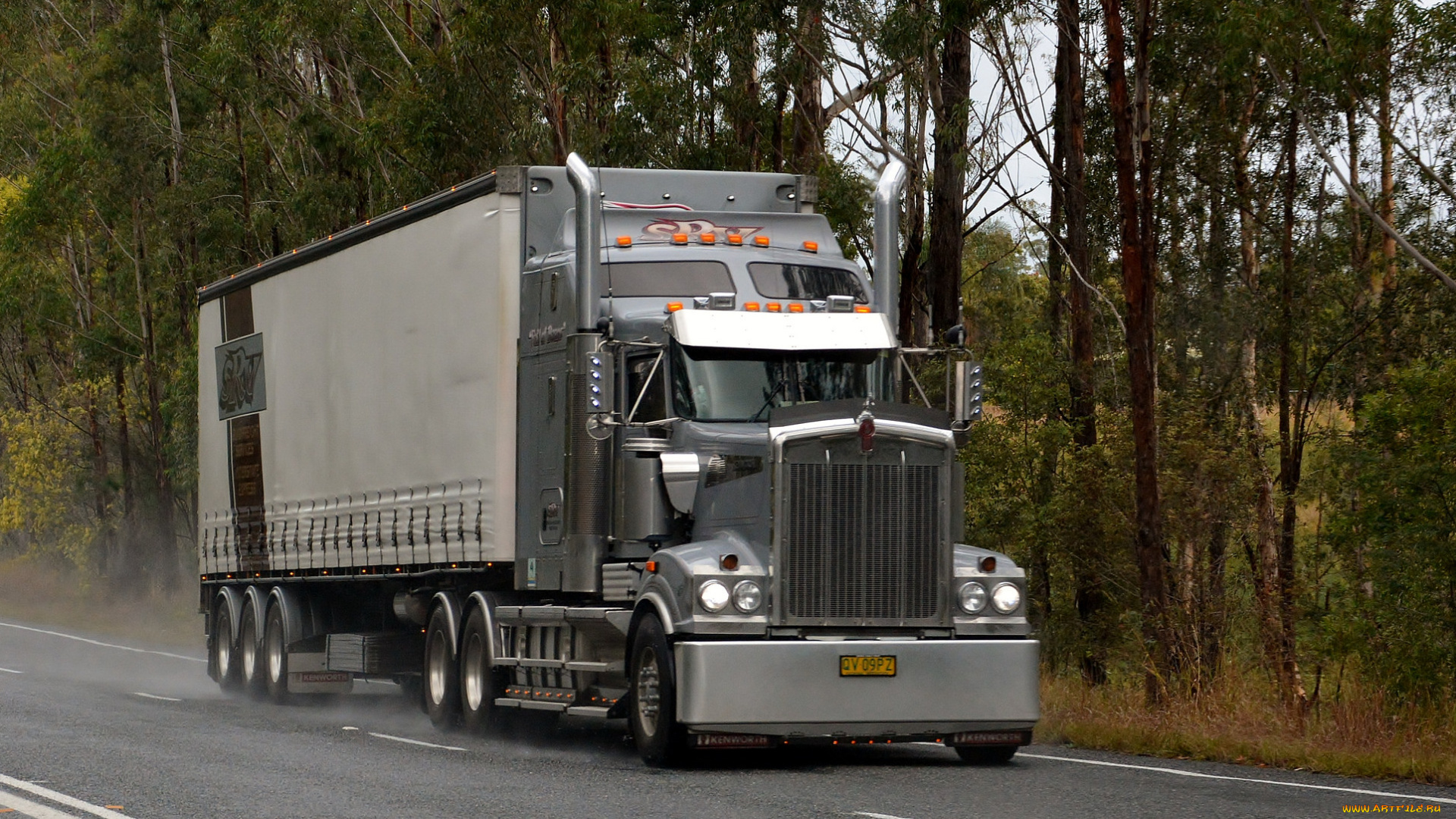 автомобили, kenworth, тяжелый, грузовик, седельный, тягач