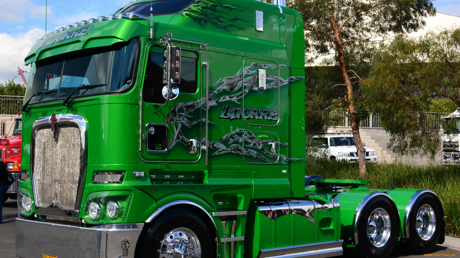 автомобили, kenworth, тяжелый, грузовик, седельный, тягач