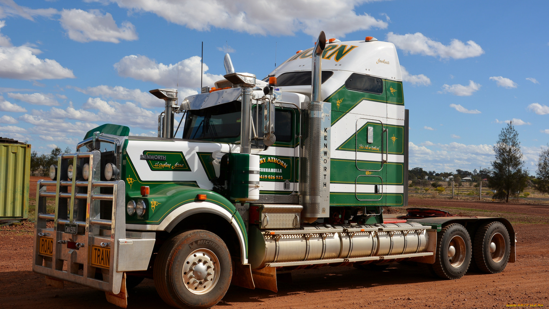 автомобили, kenworth, тяжелый, грузовик, седельный, тягач