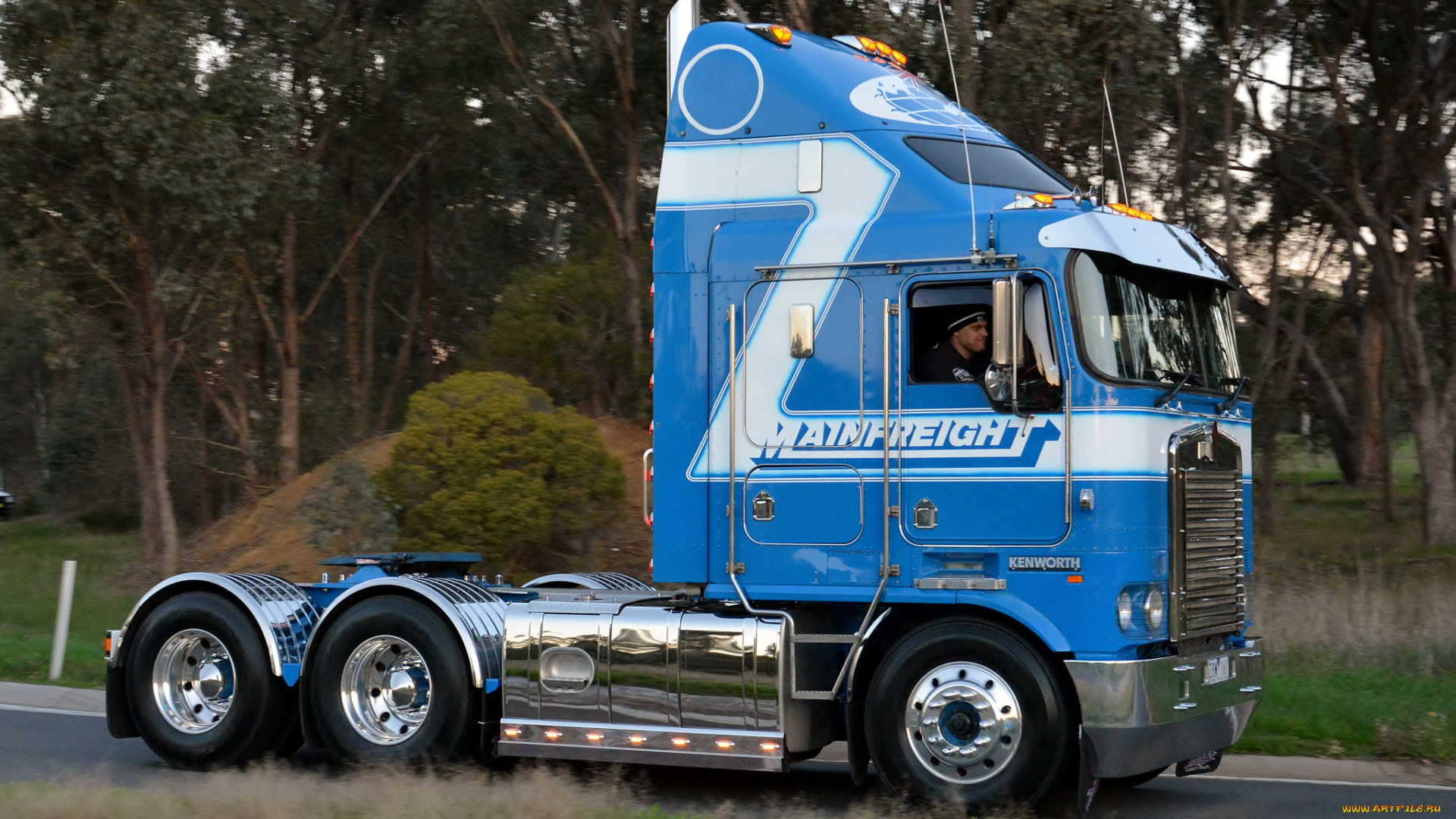 автомобили, kenworth, тяжелый, грузовик, седельный, тягач