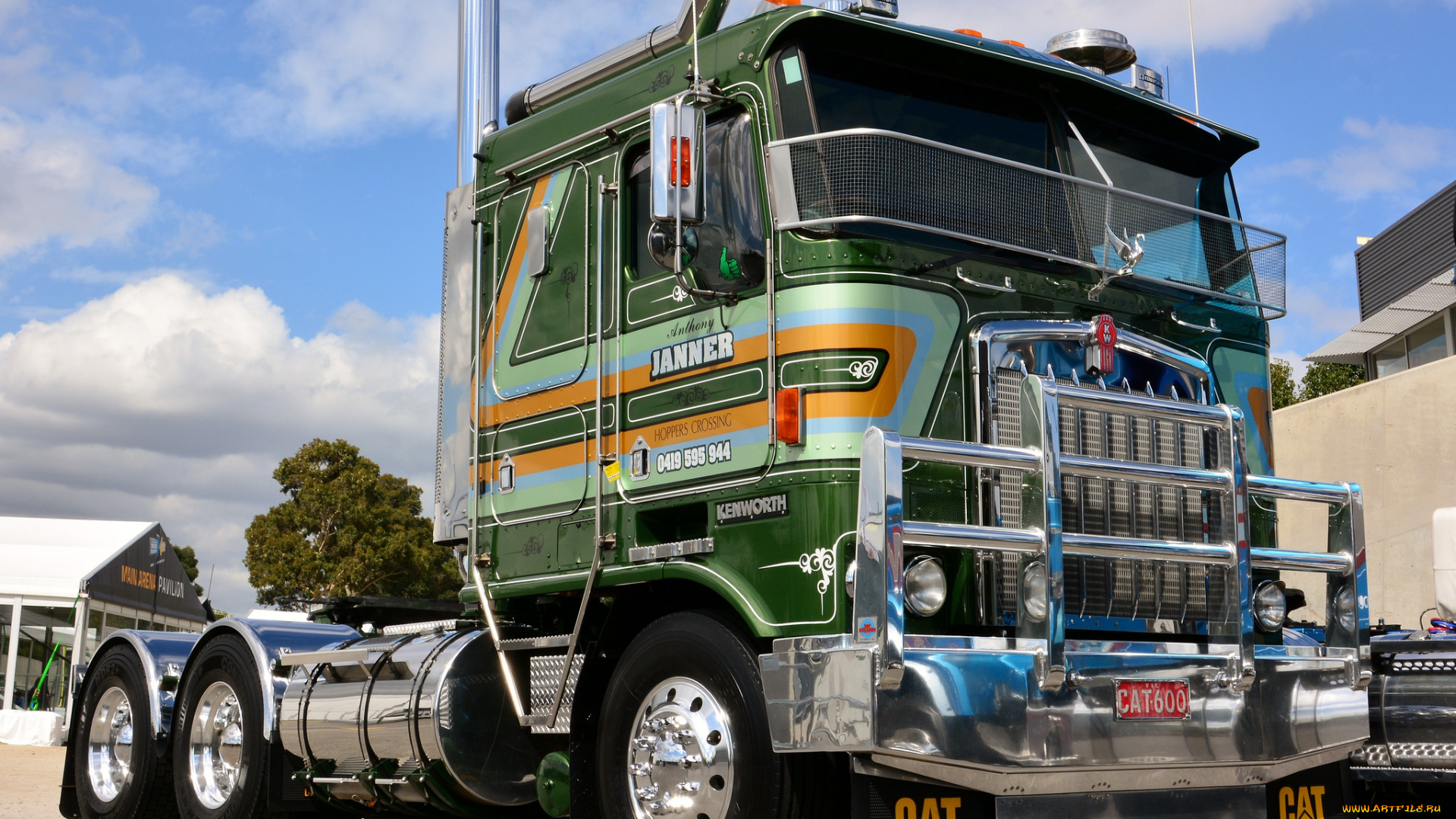 автомобили, kenworth, тяжелый, грузовик, седельный, тягач