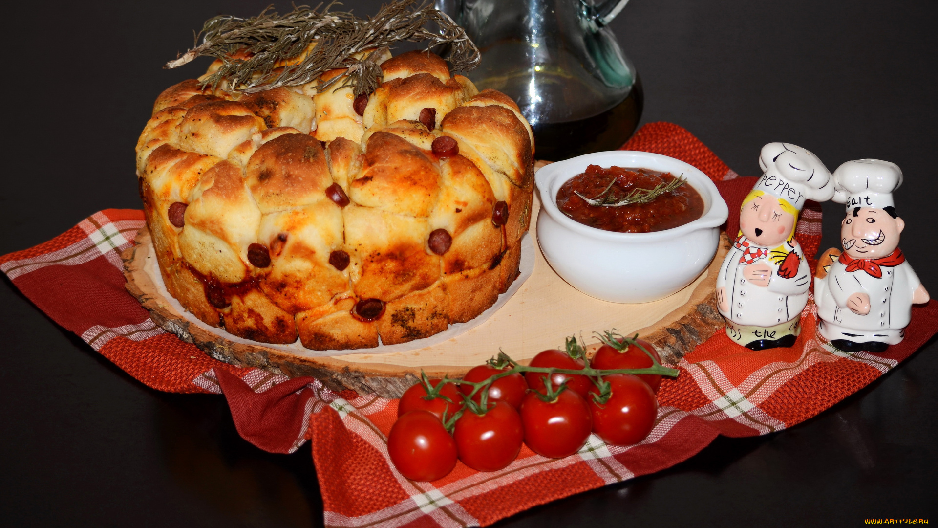 еда, пироги, помидоры, выпечка, пирог, томаты