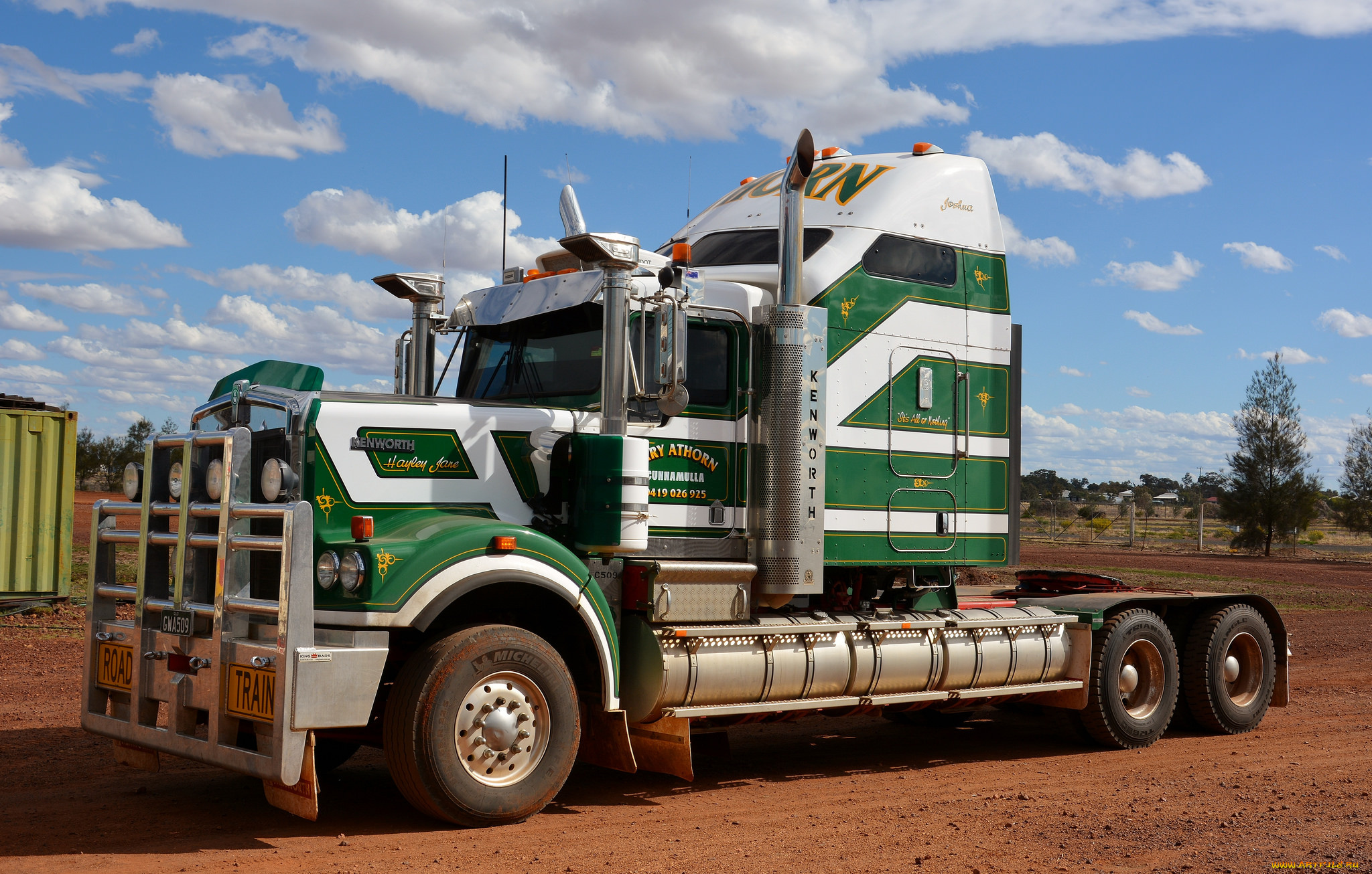 автомобили, kenworth, тяжелый, грузовик, седельный, тягач