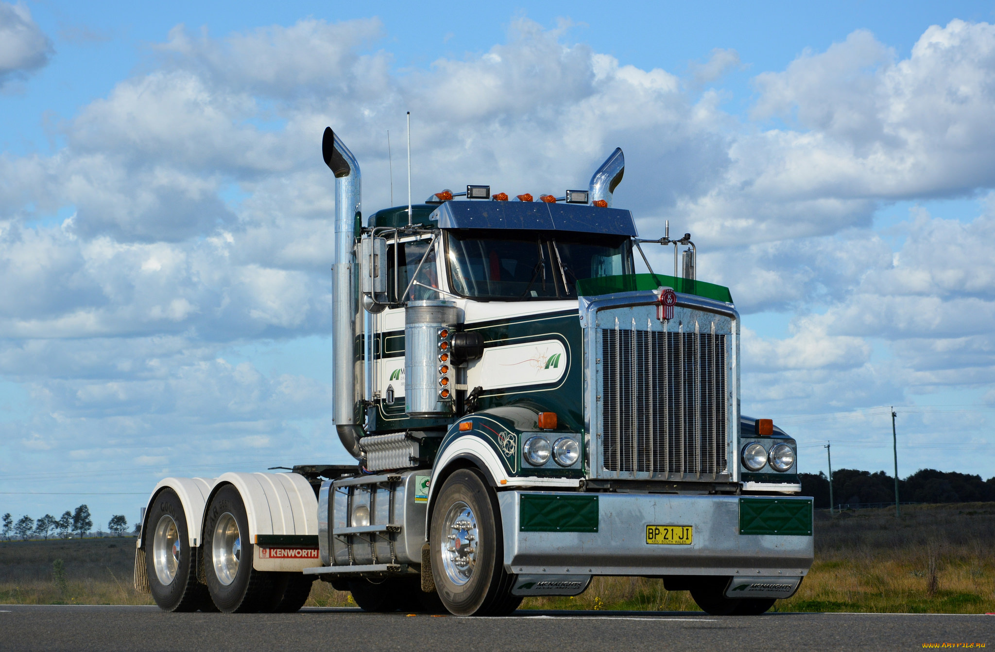 автомобили, kenworth, тяжелый, грузовик, седельный, тягач