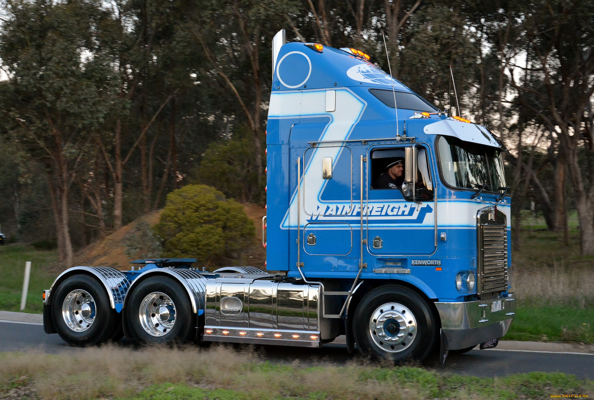 автомобили, kenworth, тяжелый, грузовик, седельный, тягач