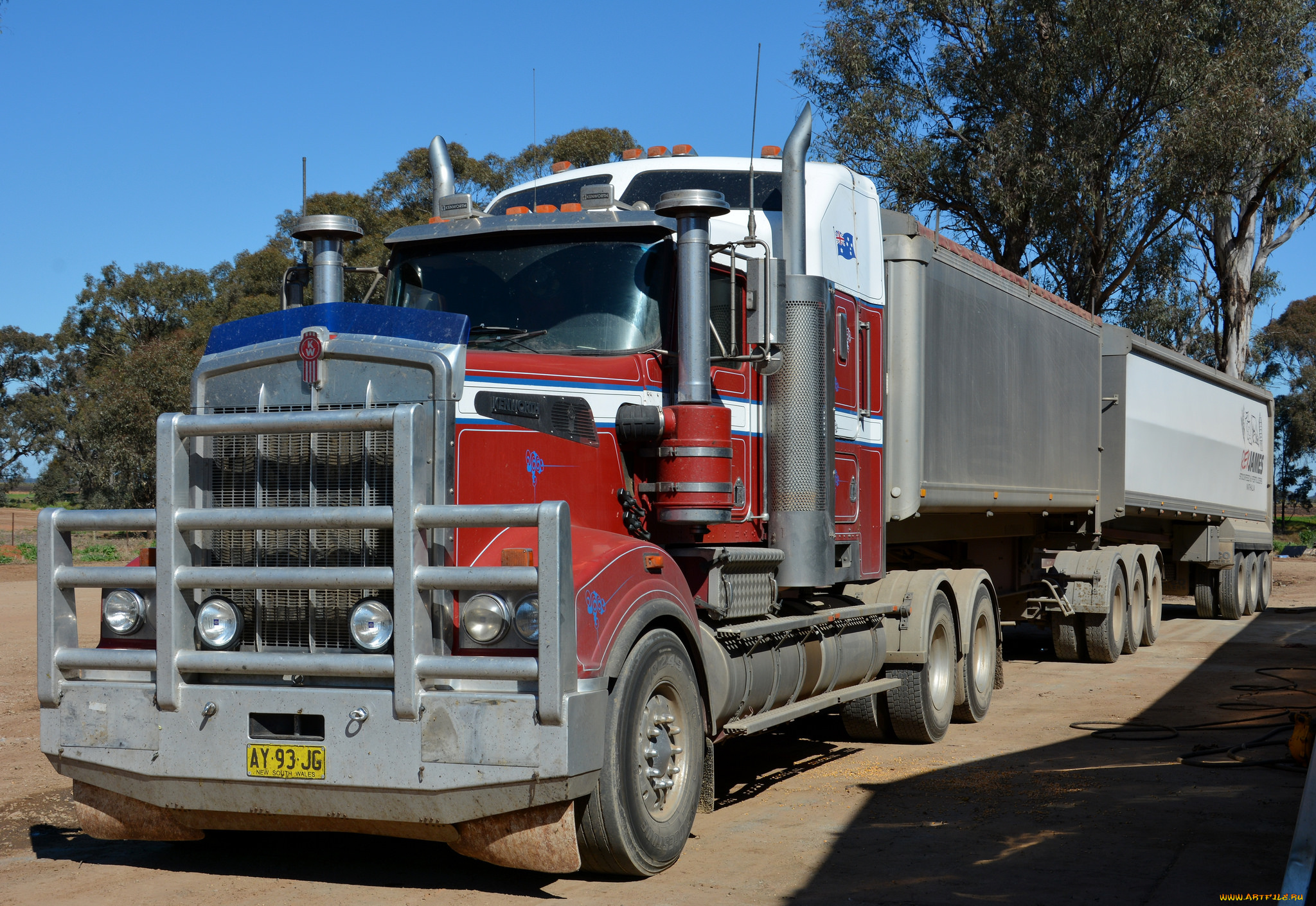 автомобили, kenworth, тяжелый, грузовик, седельный, тягач