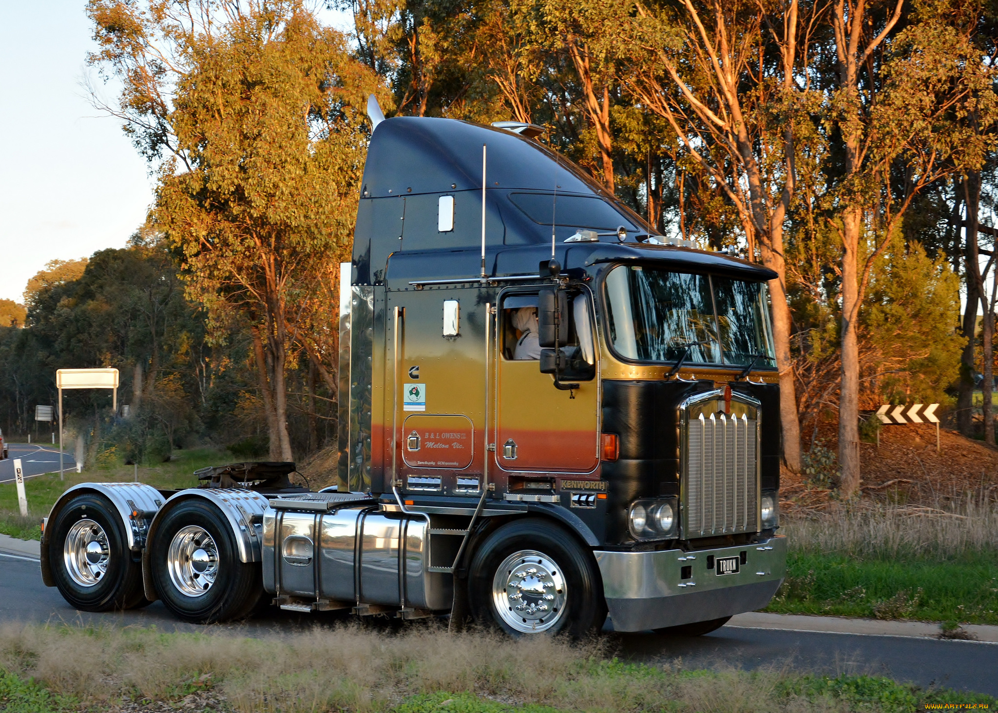 автомобили, kenworth, тяжелый, грузовик, седельный, тягач