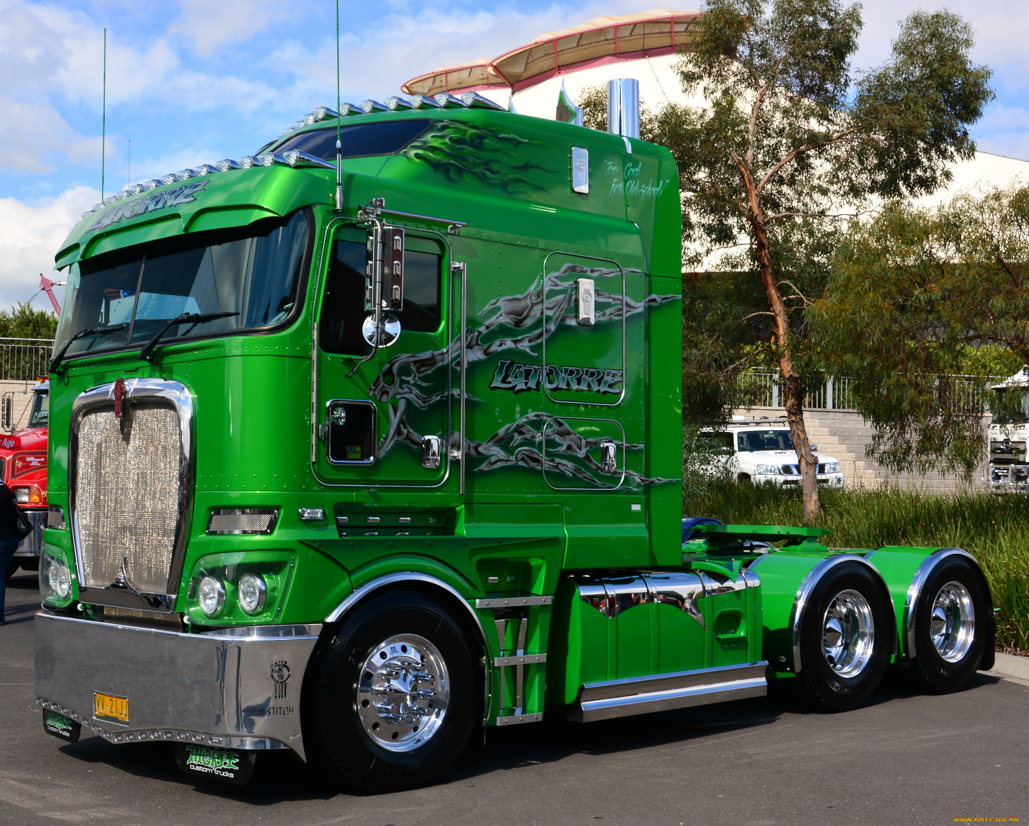 автомобили, kenworth, тяжелый, грузовик, седельный, тягач