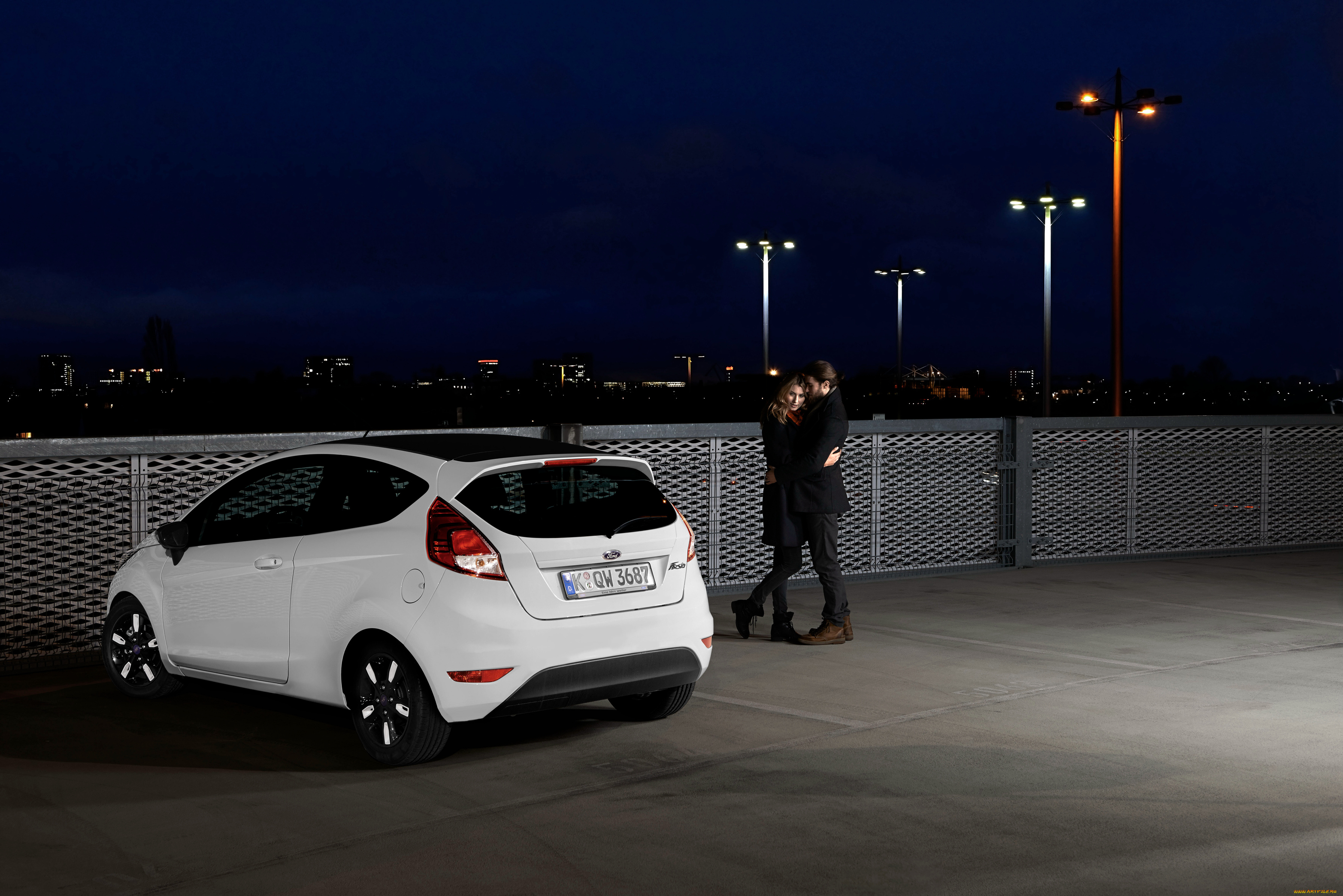 автомобили, ford, 2015г, black, white, fiesta