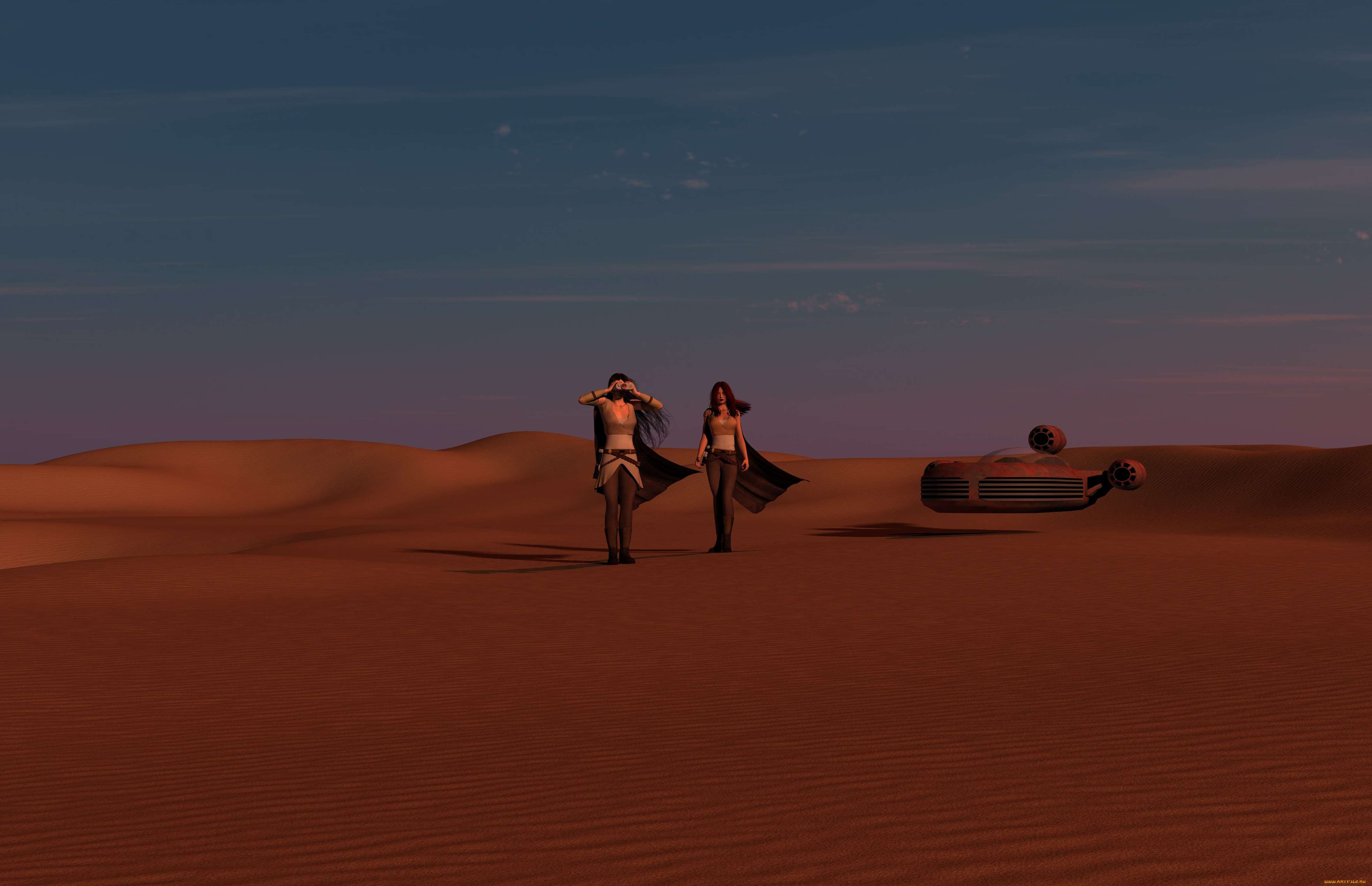 3д, графика, фантазия, , fantasy, пустыня, фон, взгляд, девушки
