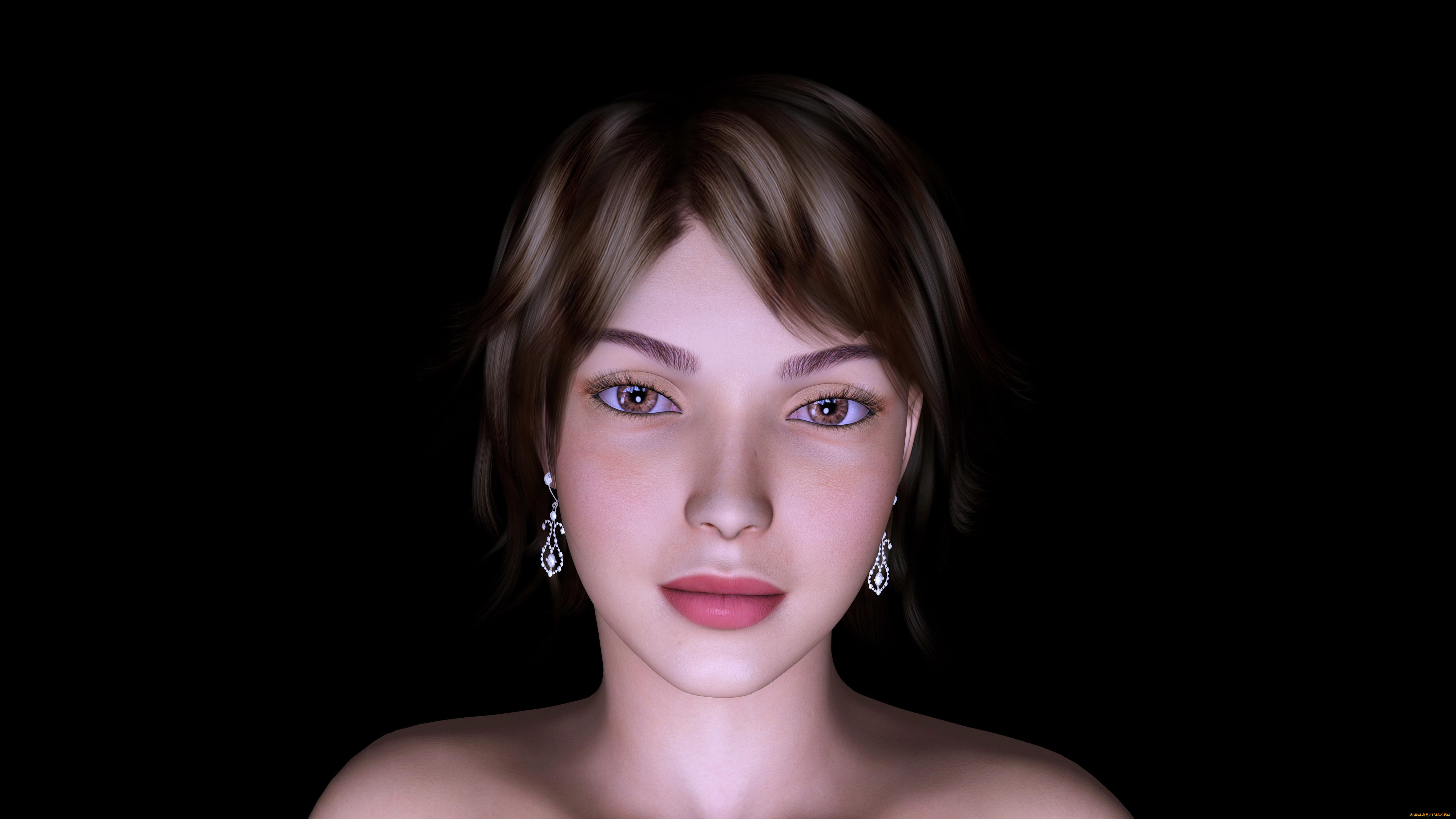 3д, графика, портрет, , portraits, девушка, взгляд, фон