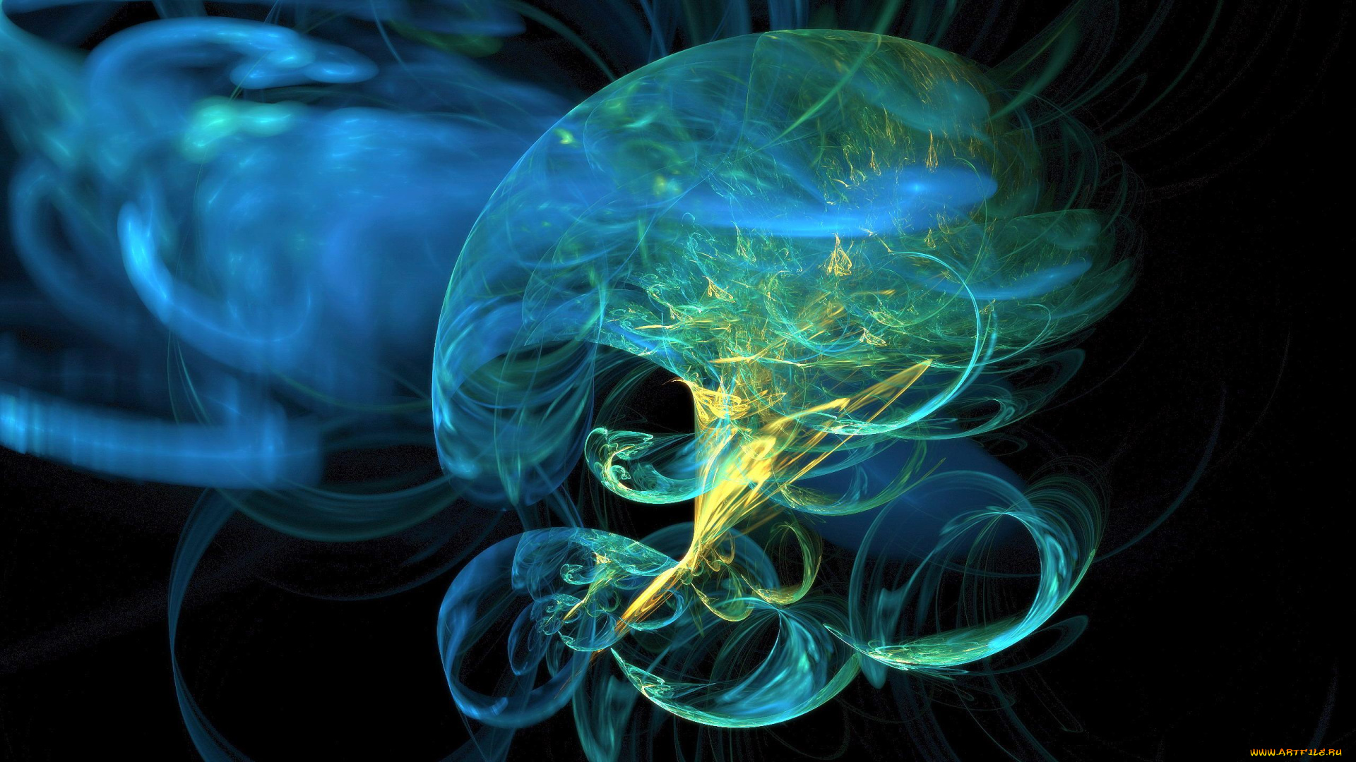 3д, графика, абстракция, , abstract, дым, клубки, блики