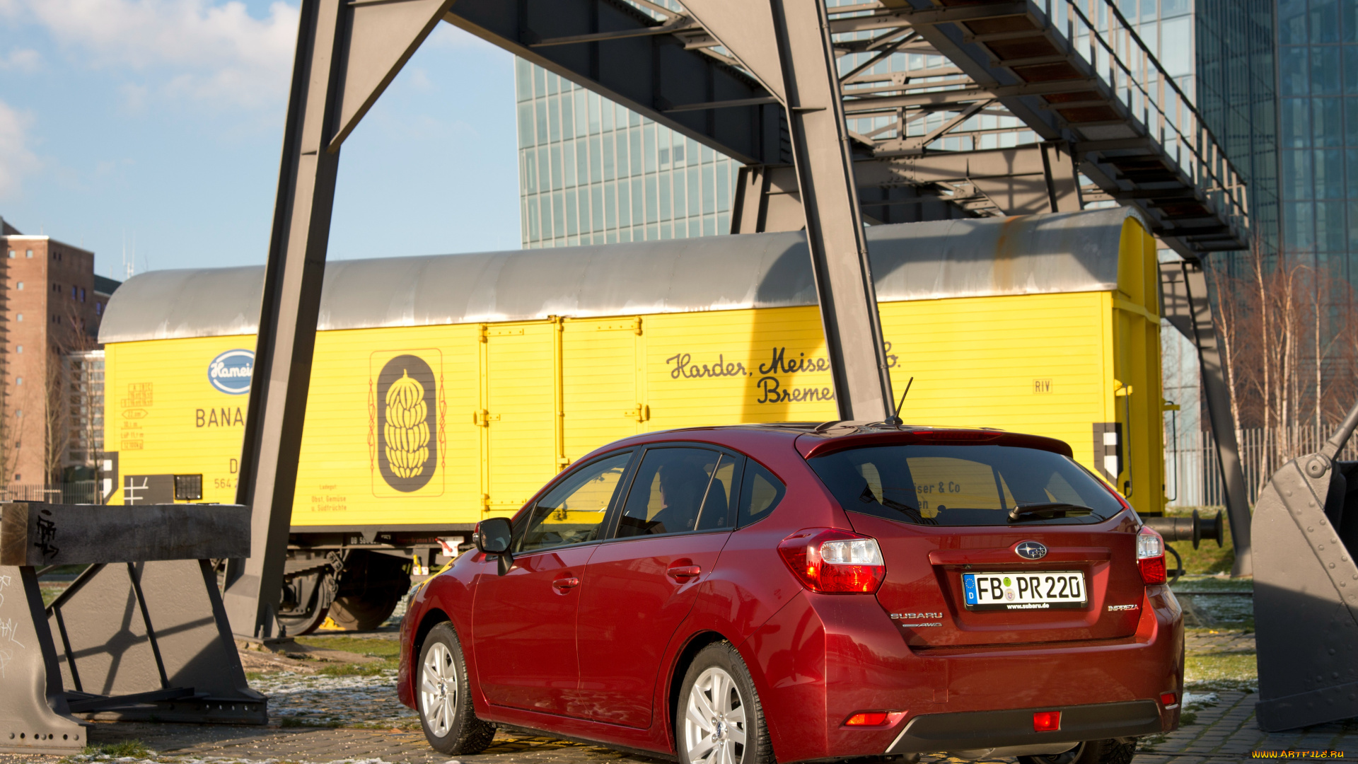 автомобили, subaru, красный, 2015г, gp, hatchback, impreza