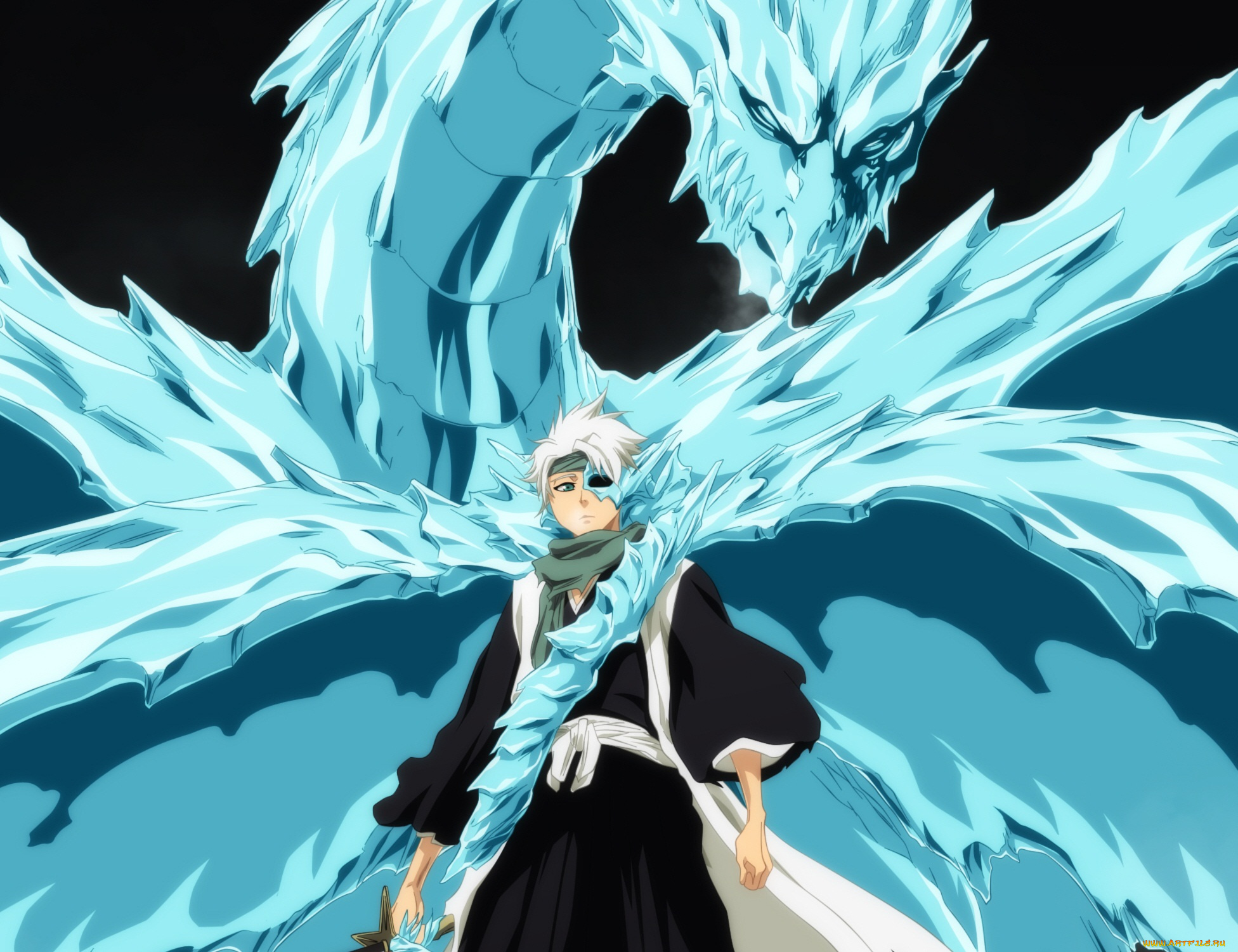 аниме, bleach, тоуширо, хитцугая