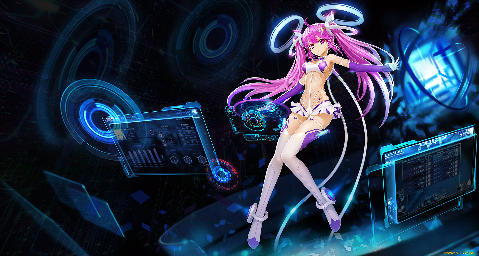 аниме, оружие, , техника, , технологии, девушка, взгляд, фон