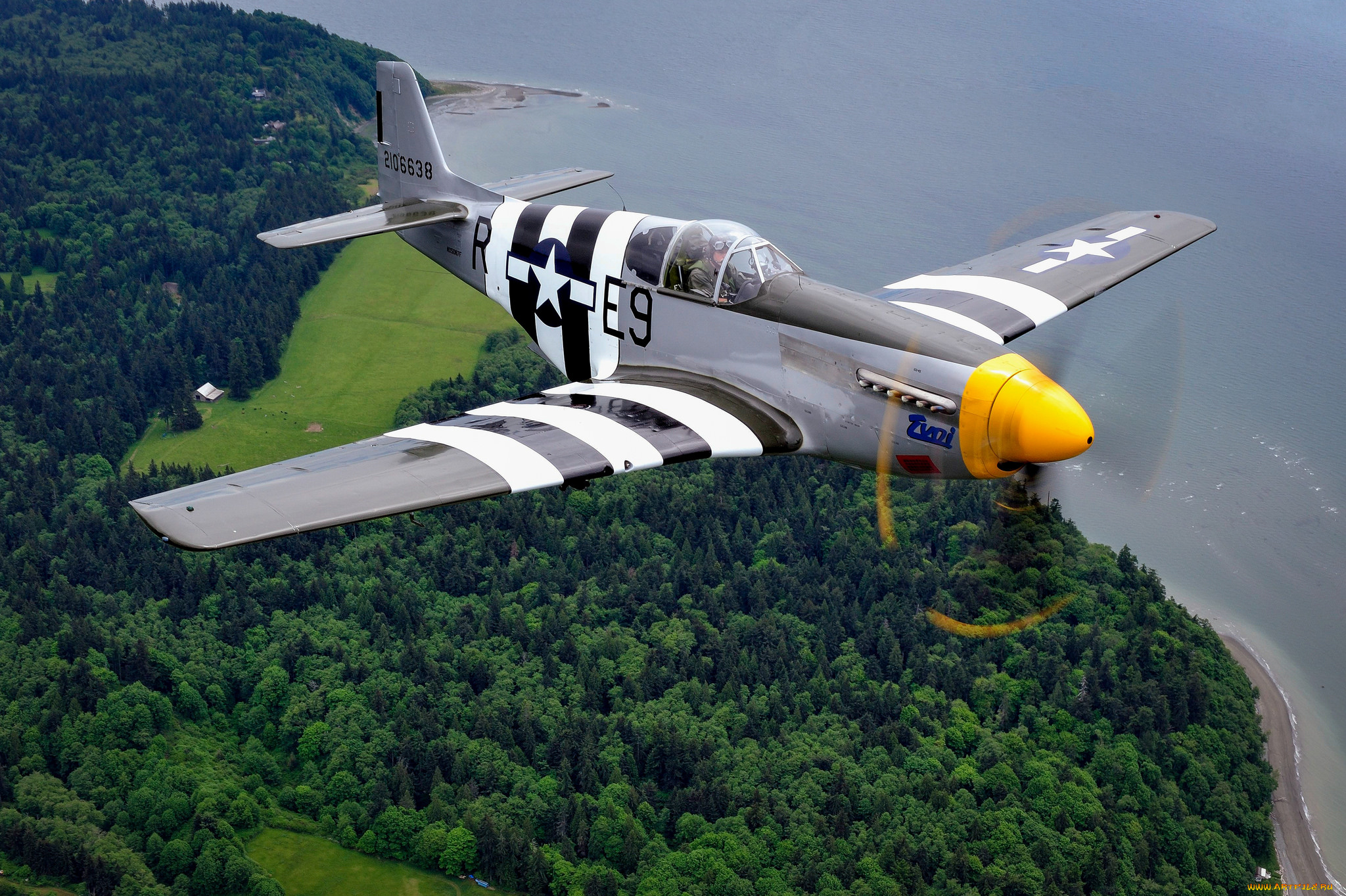 p-51c, mustang, авиация, боевые, самолёты, истребитель