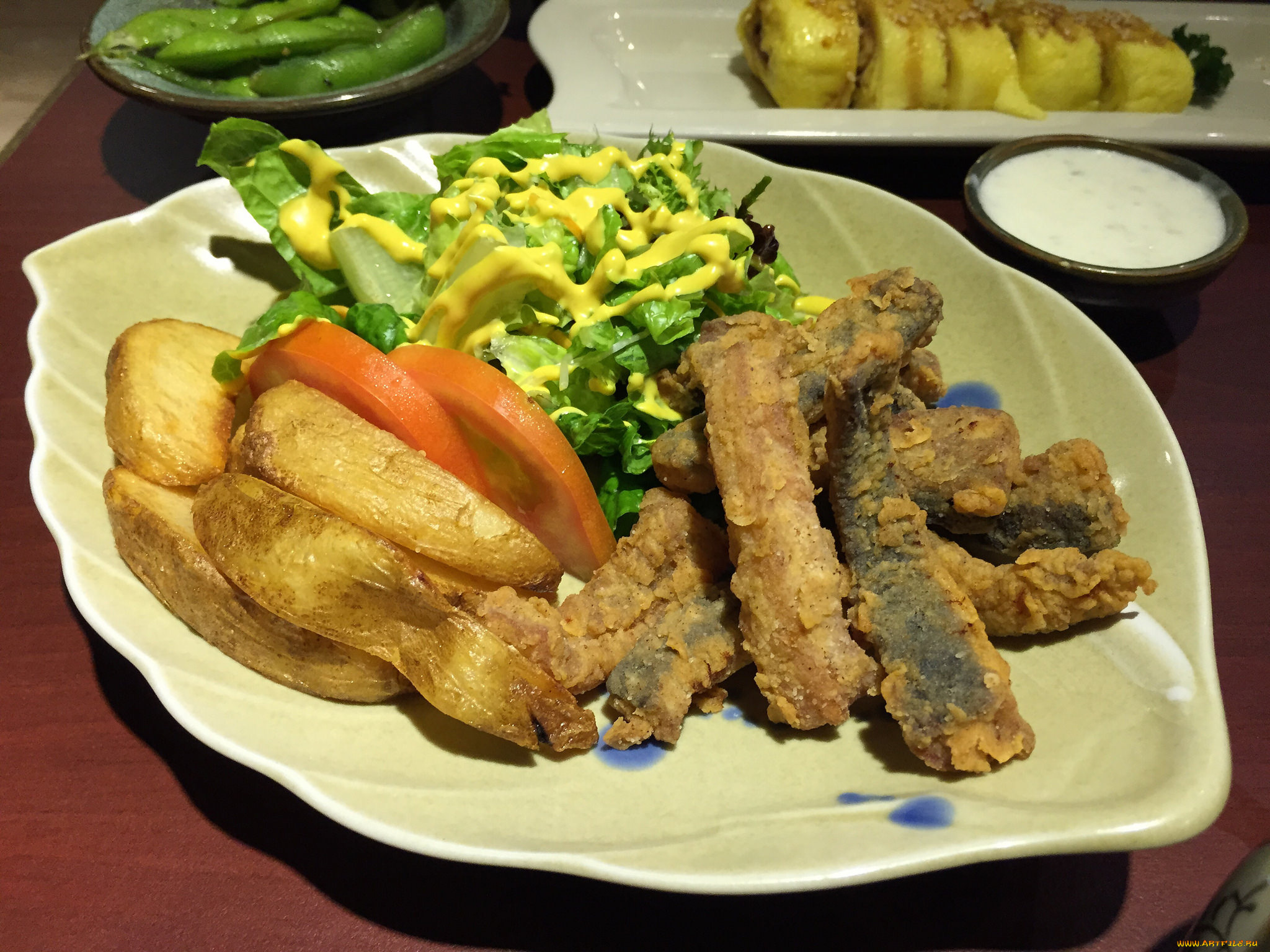 еда, вторые, блюда, овощи, картошка, рыба