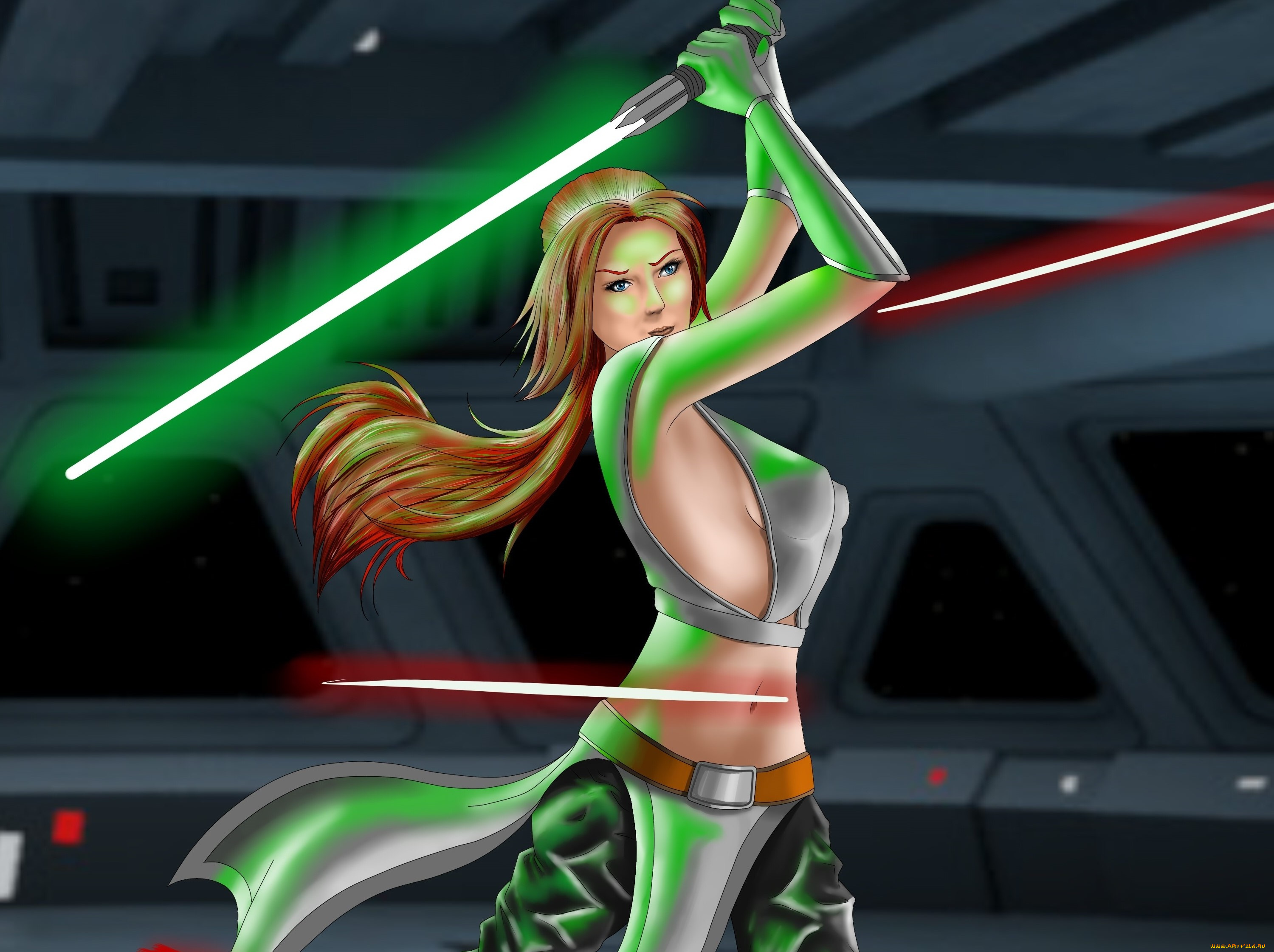 векторная, графика, девушки, , girls, оружие, фон, взгляд, девушка