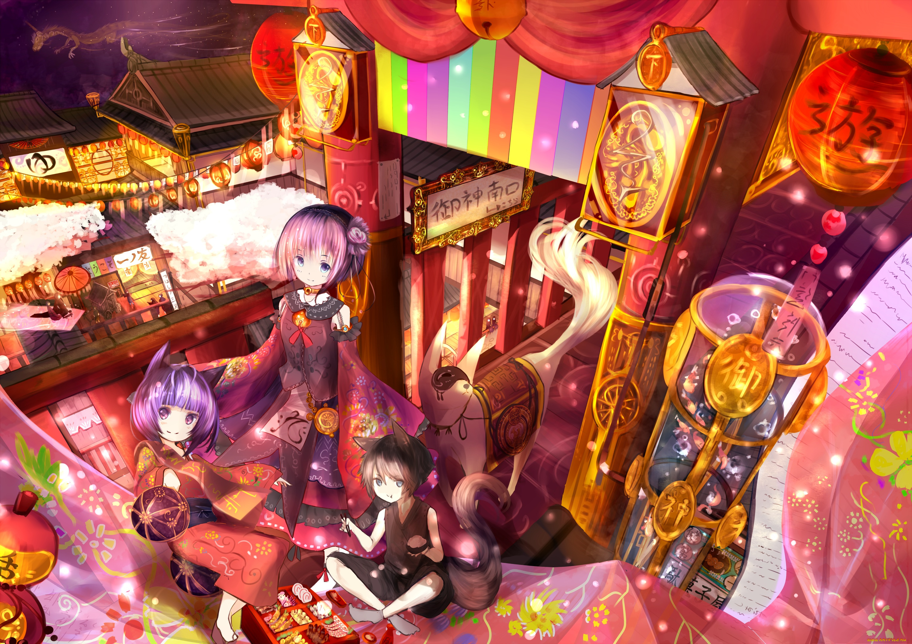 автор, , ciavis0339, аниме, город, , улицы, , здания, девочки