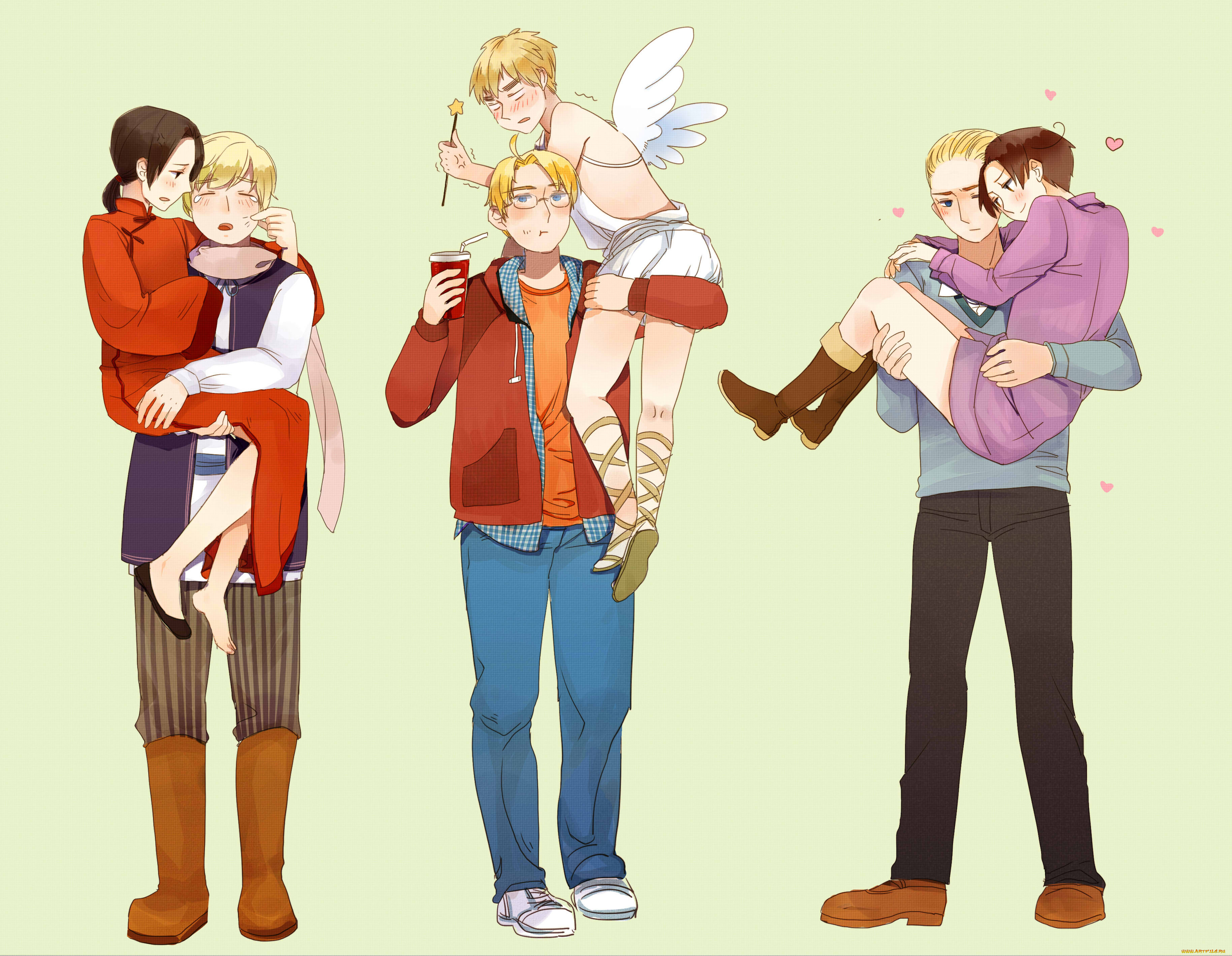 аниме, hetalia, , axis, powers, арт, парни, фон, парочки