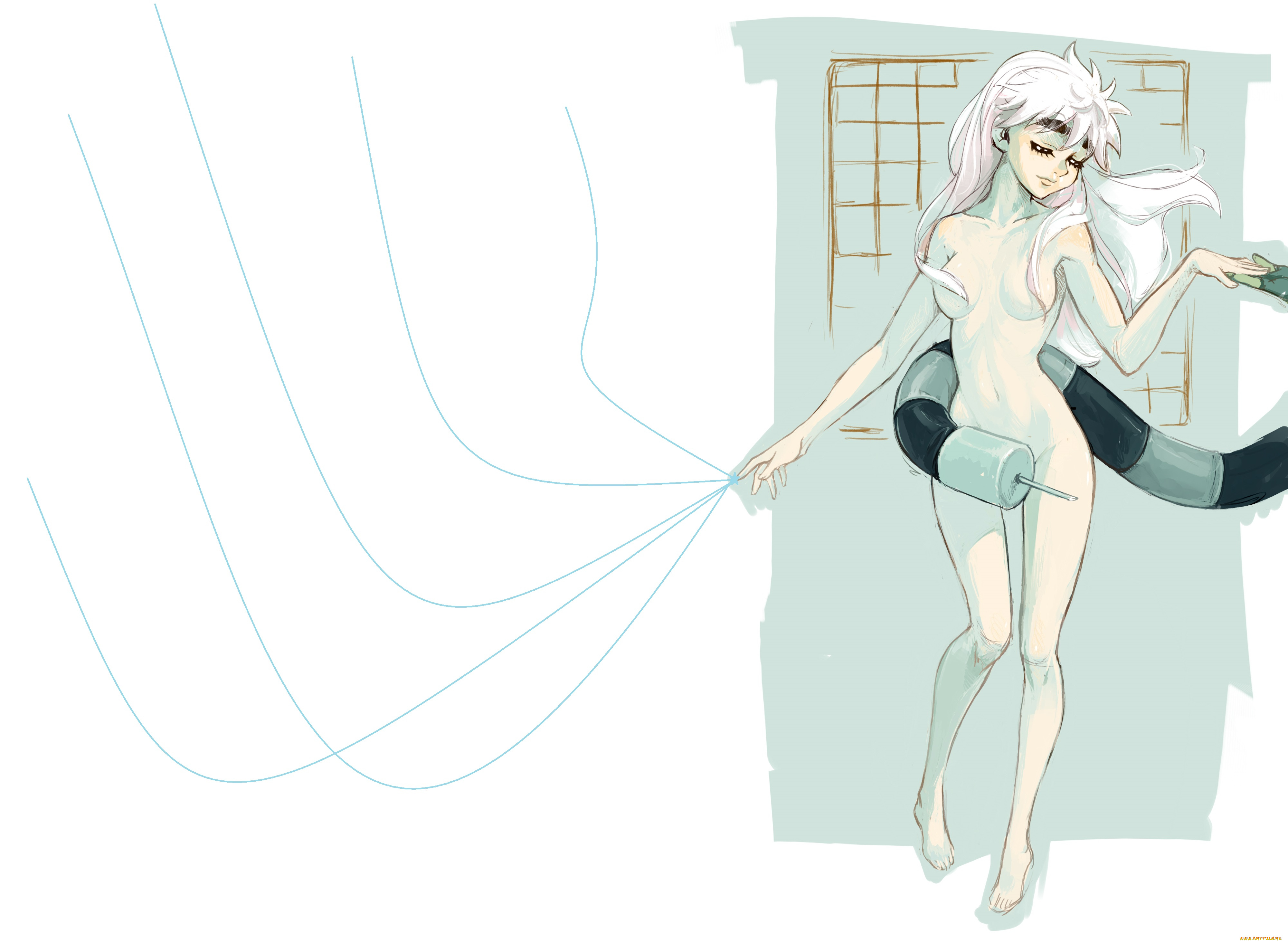 аниме, hunter, x, hunter, камуги, девушка, хвост, арт