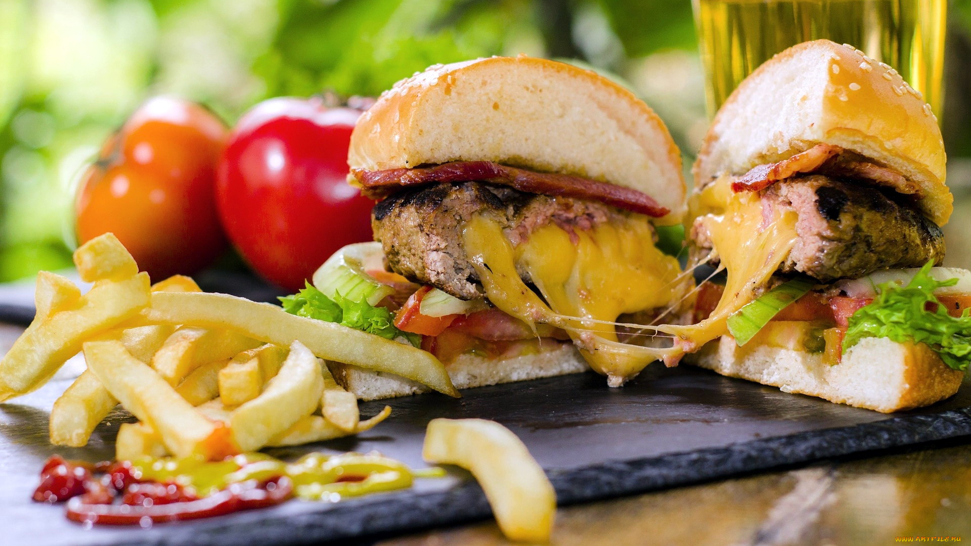 еда, бутерброды, , гамбургеры, , канапе, картофель, фри, гамбургер, сыр, котлета