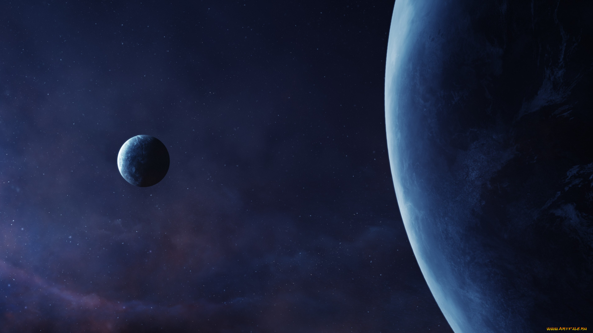 космос, арт, планеты, вселенная, звезды