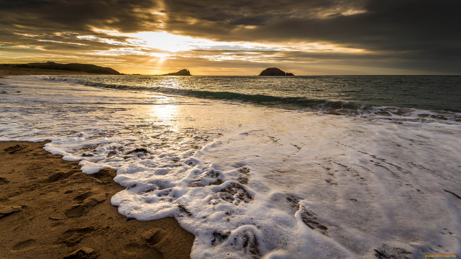 природа, побережье, рассвет