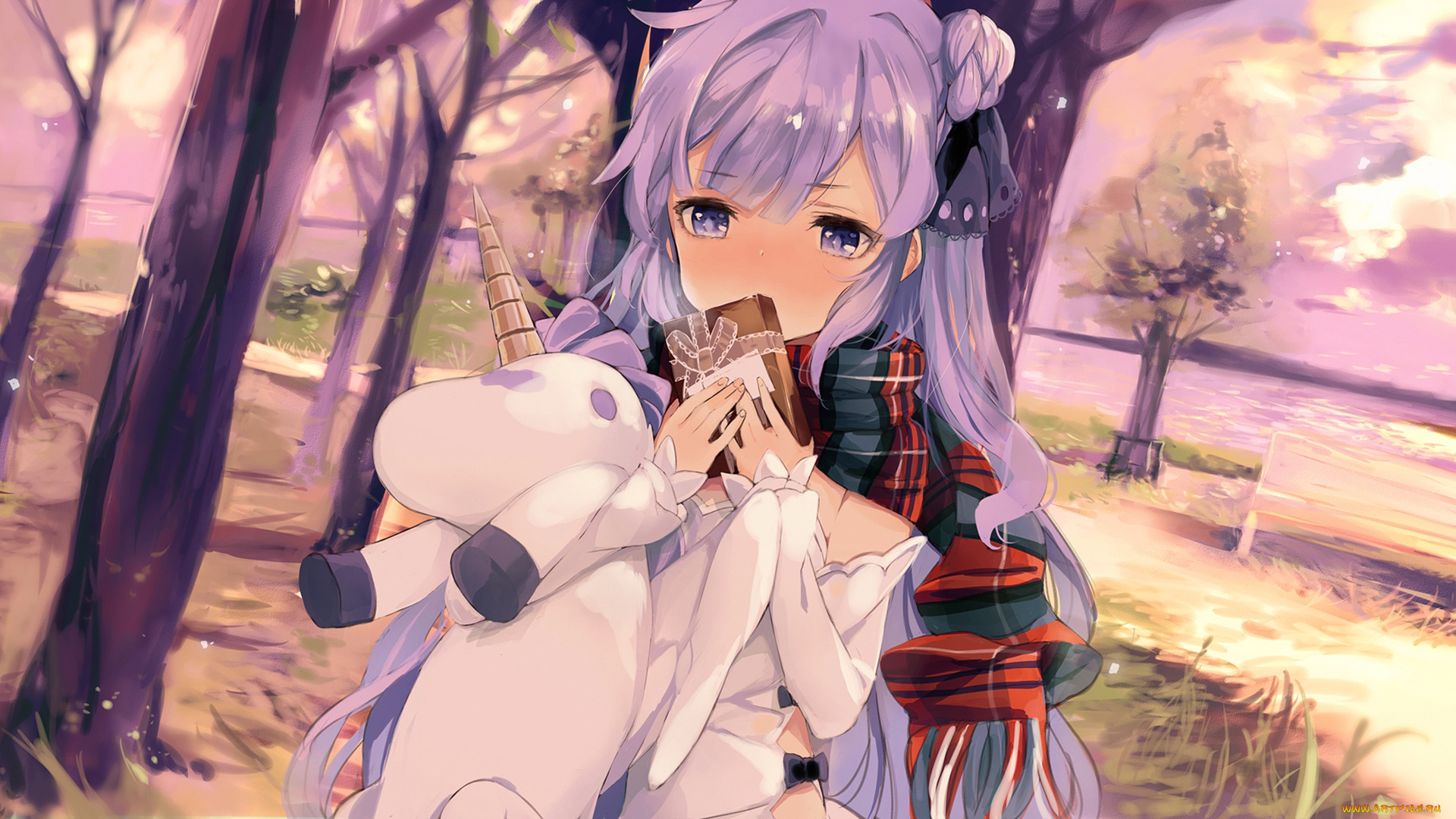 аниме, azur, lane, фон, взгляд, девушка