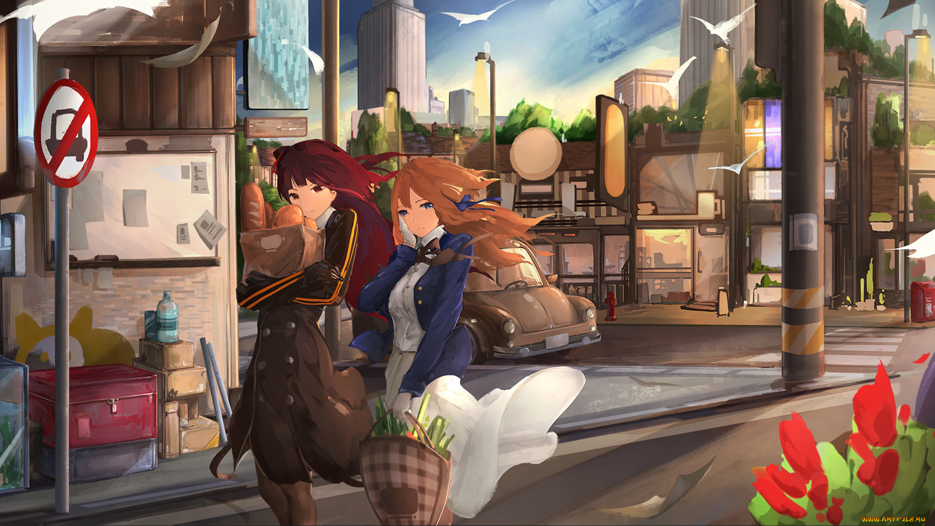 аниме, girls, frontline, фон, взгляд, девушки