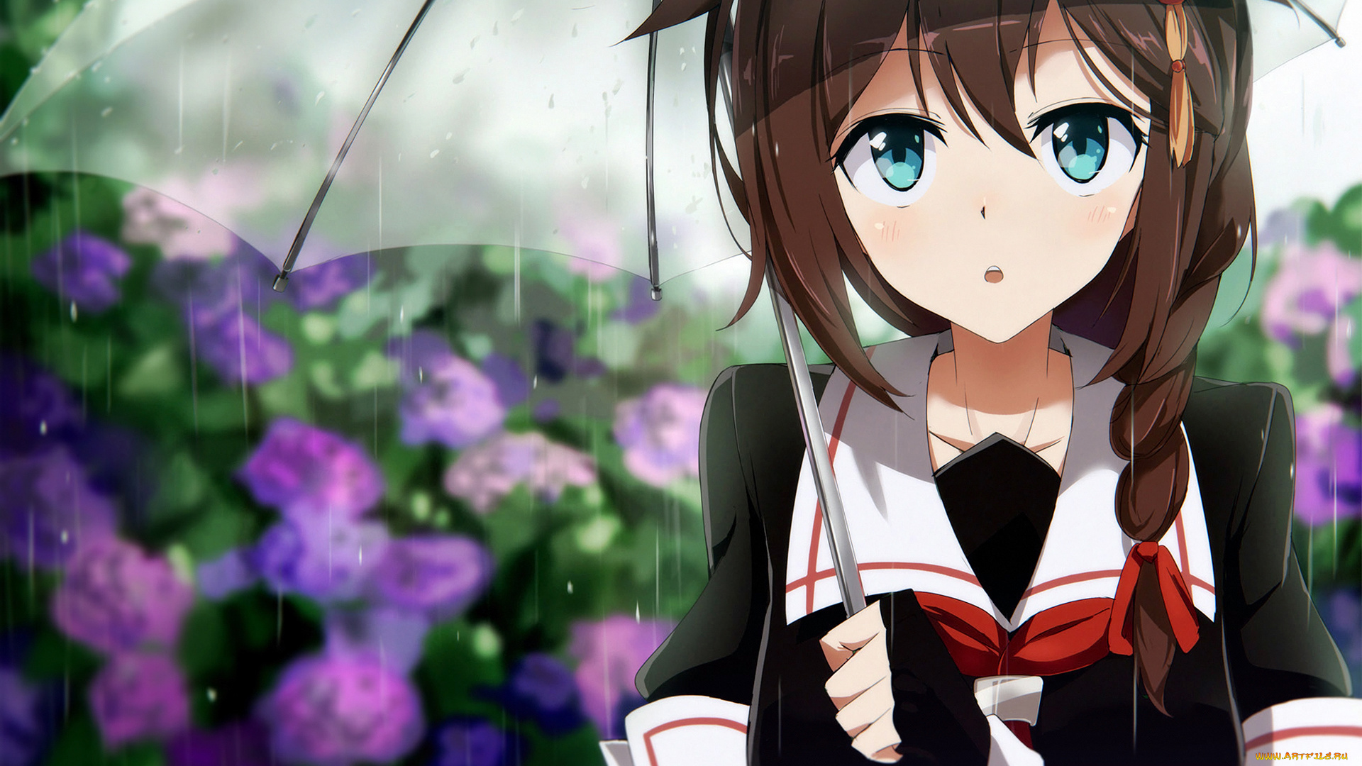 аниме, kantai, collection, фон, взгляд, девушка