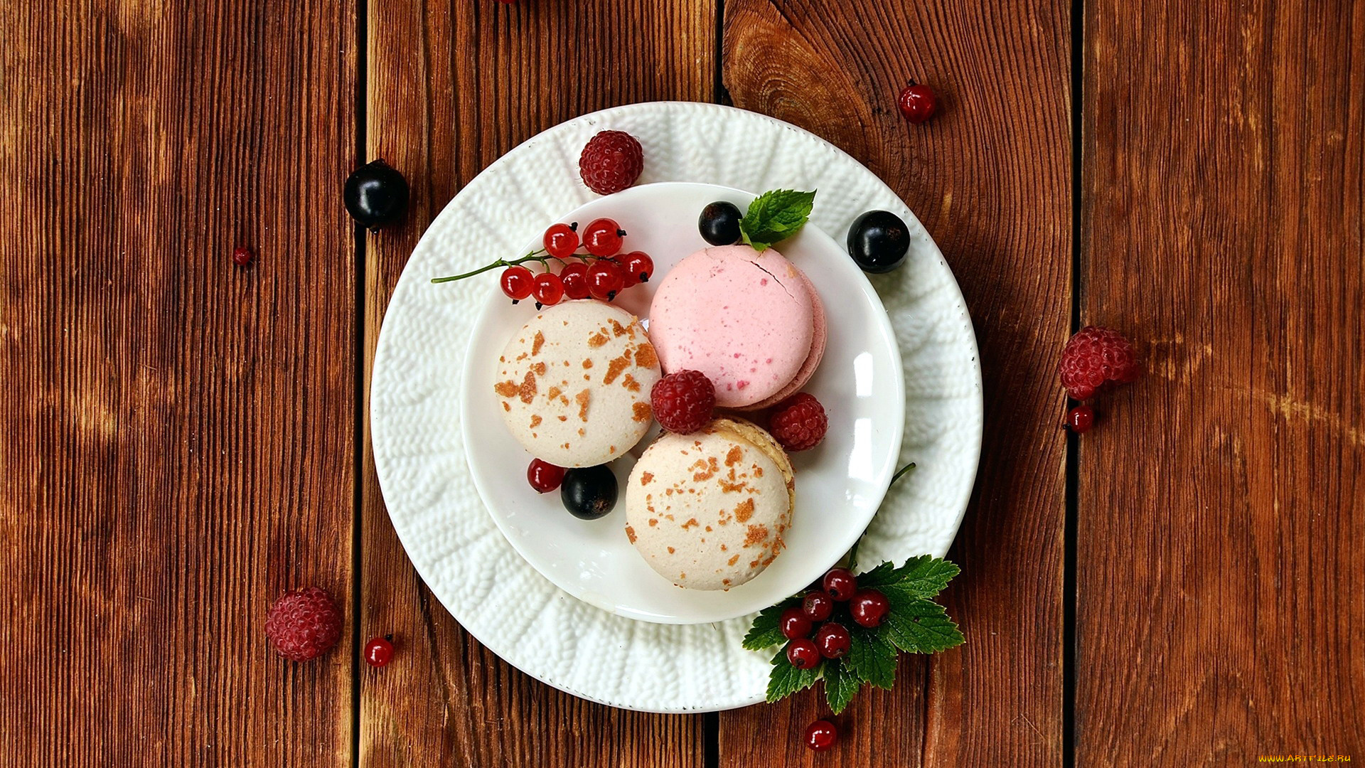 еда, макаруны, малина, смородина, лакомство, печенье
