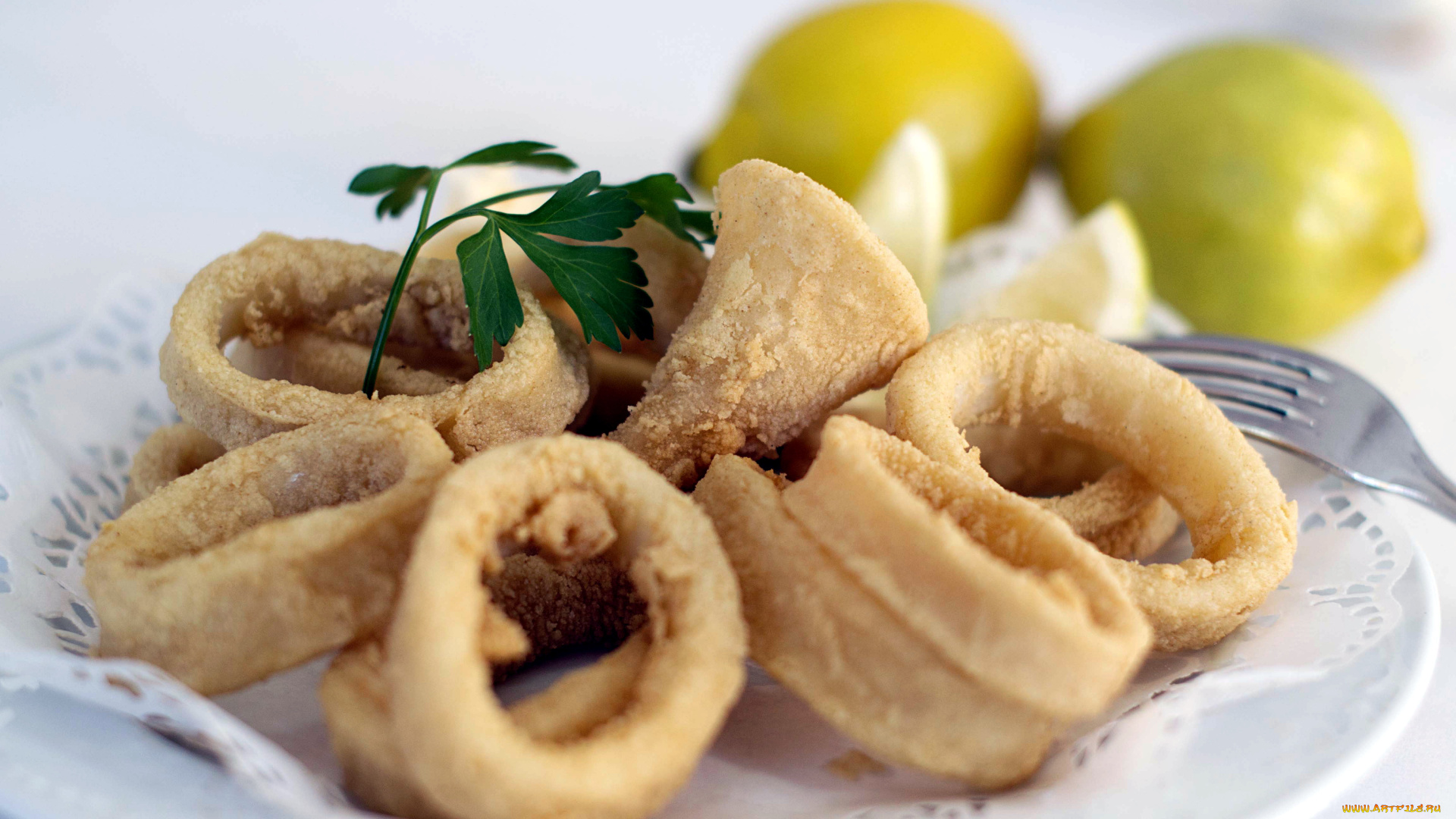 еда, рыбные, блюда, , с, морепродуктами, кальмар