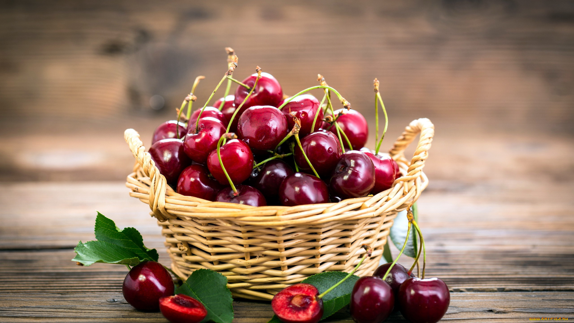 еда, вишня, , черешня, корзинка, черешня, ягоды