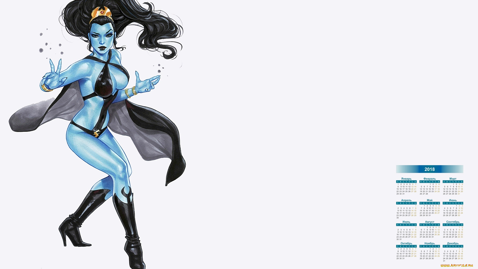 календари, рисованные, , векторная, графика, накидка, взгляд, 2018, сапоги, женщина
