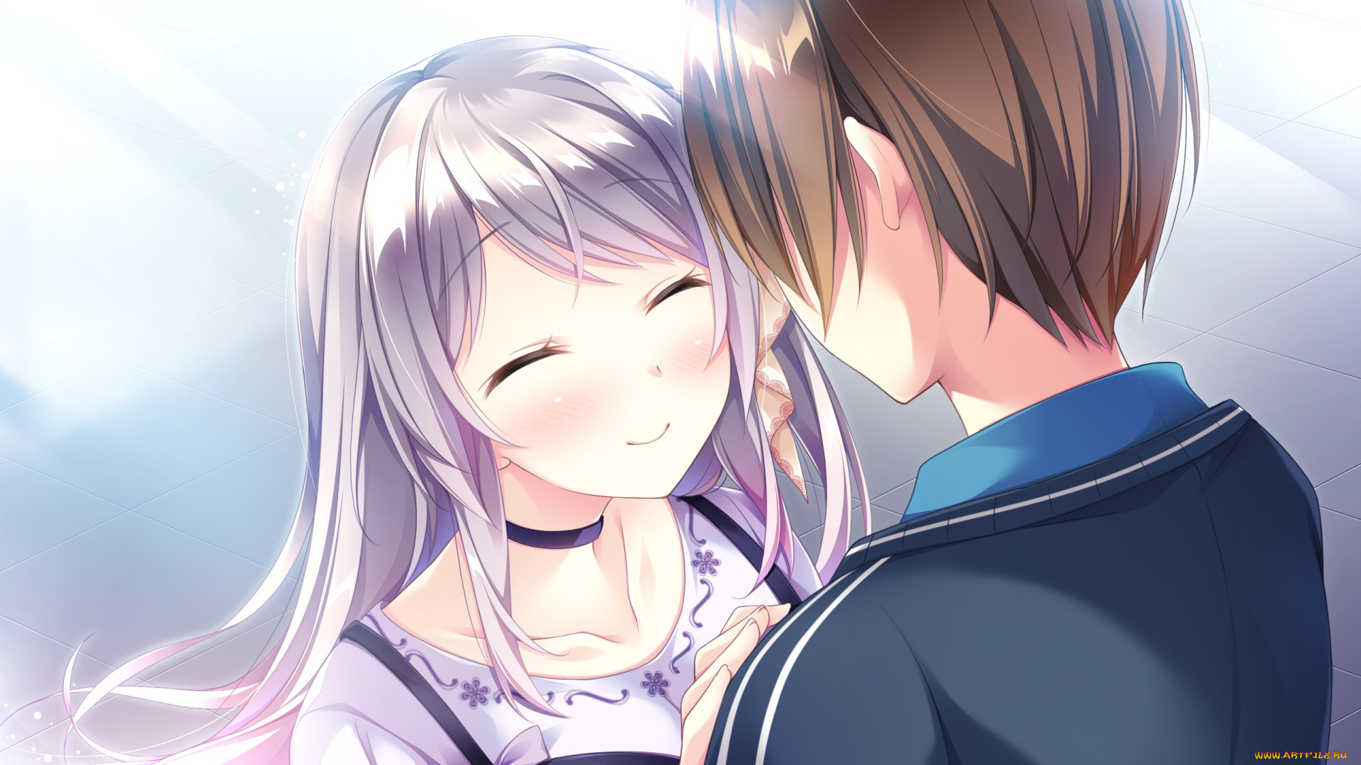 omoi, o, sasageru, otome, no, melody, аниме, девушка, взгляд, фон