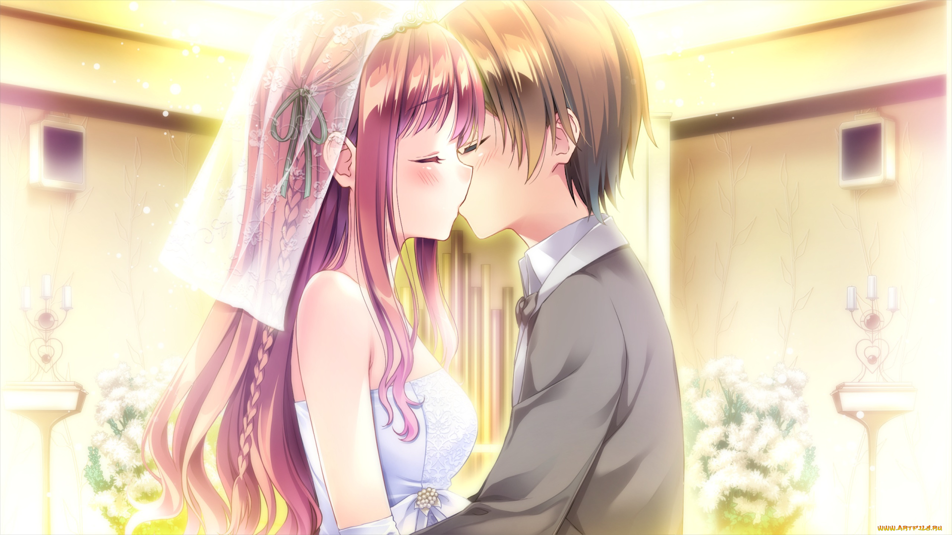 omoi, o, sasageru, otome, no, melody, аниме, фон, взгляд, девушка