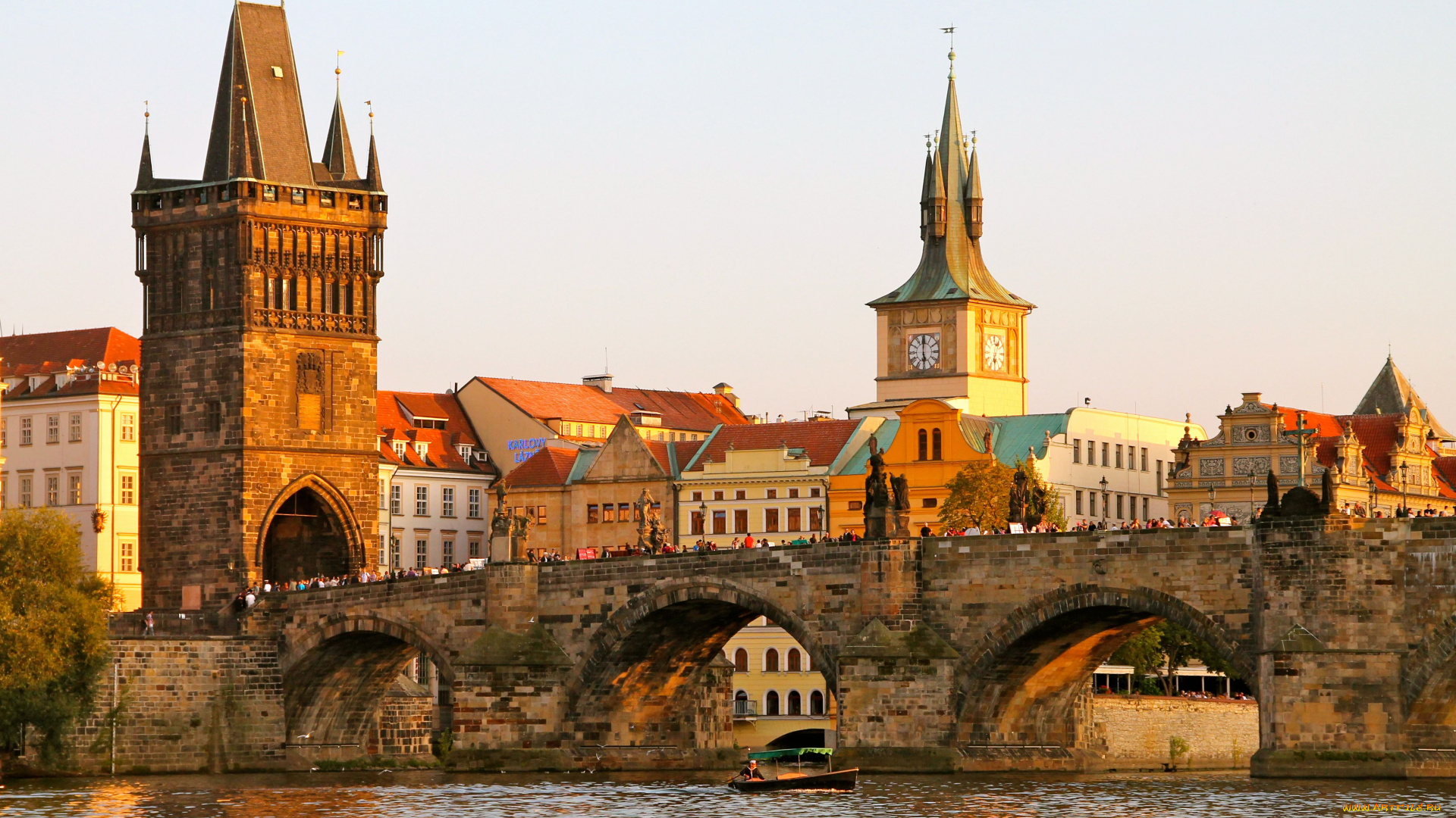 прага, города, прага, , Чехия, река, мост, город