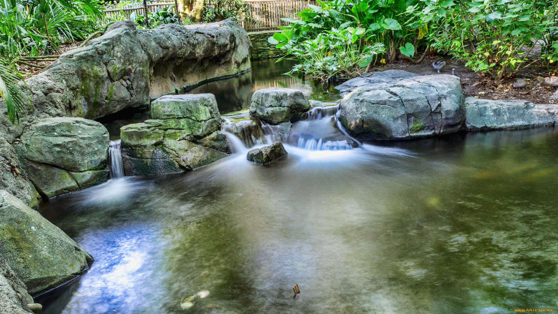 природа, парк, камни, водоем