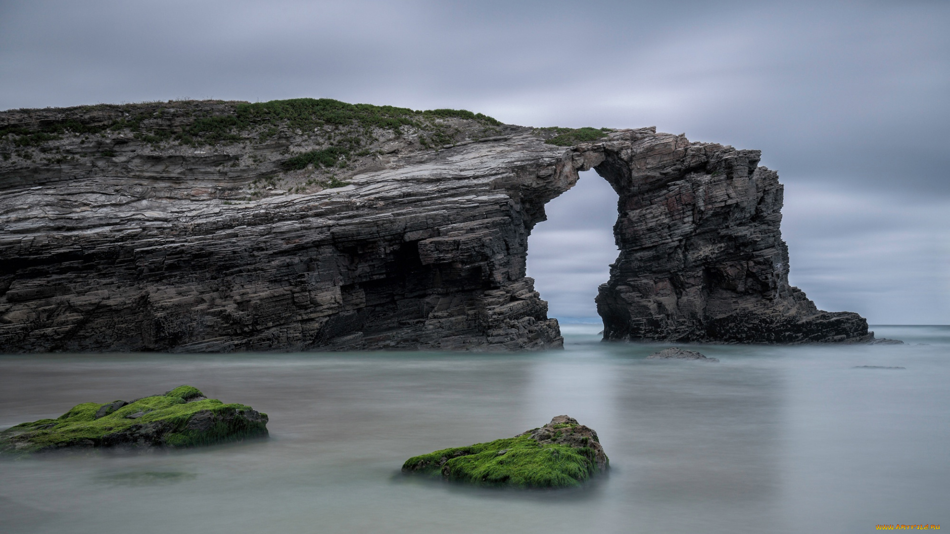 природа, побережье, скала, море