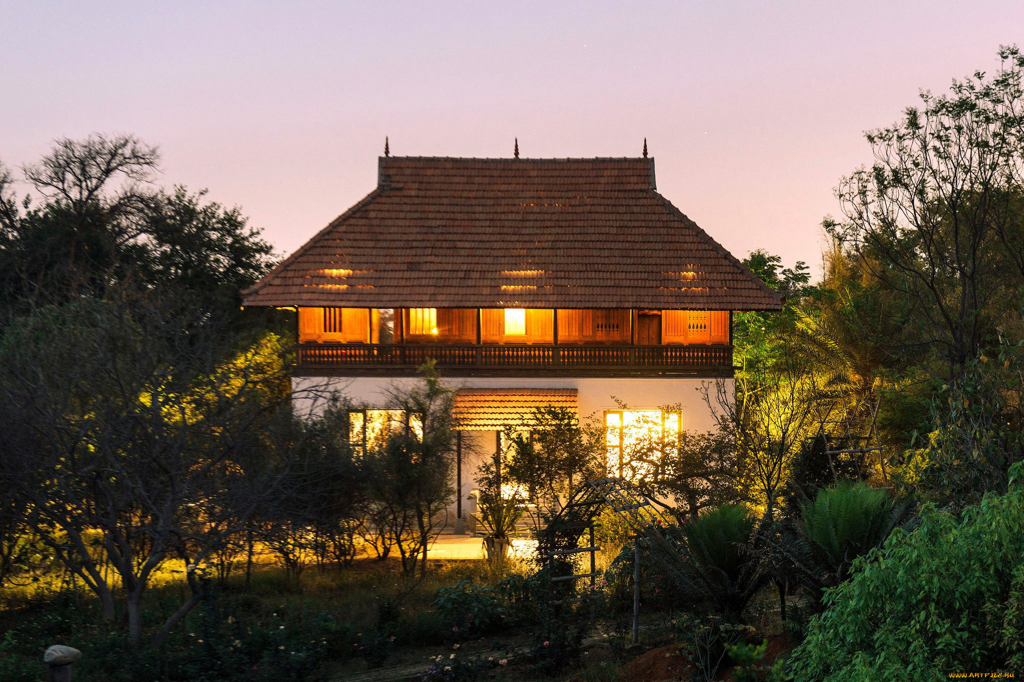 города, -, здания, , дома, огни, вечер, дом