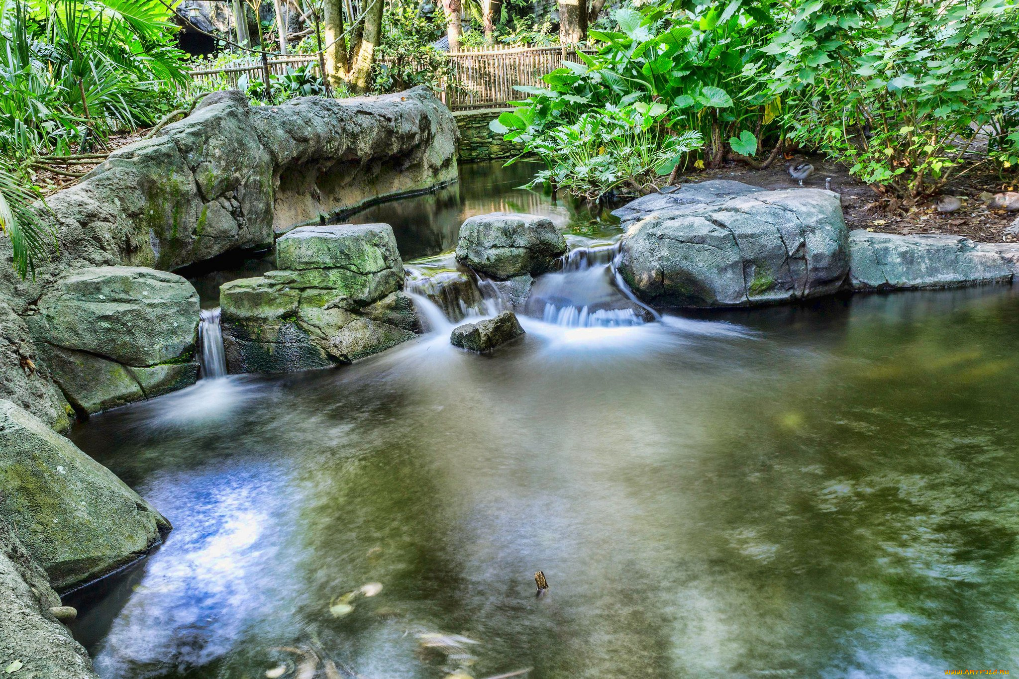 природа, парк, камни, водоем