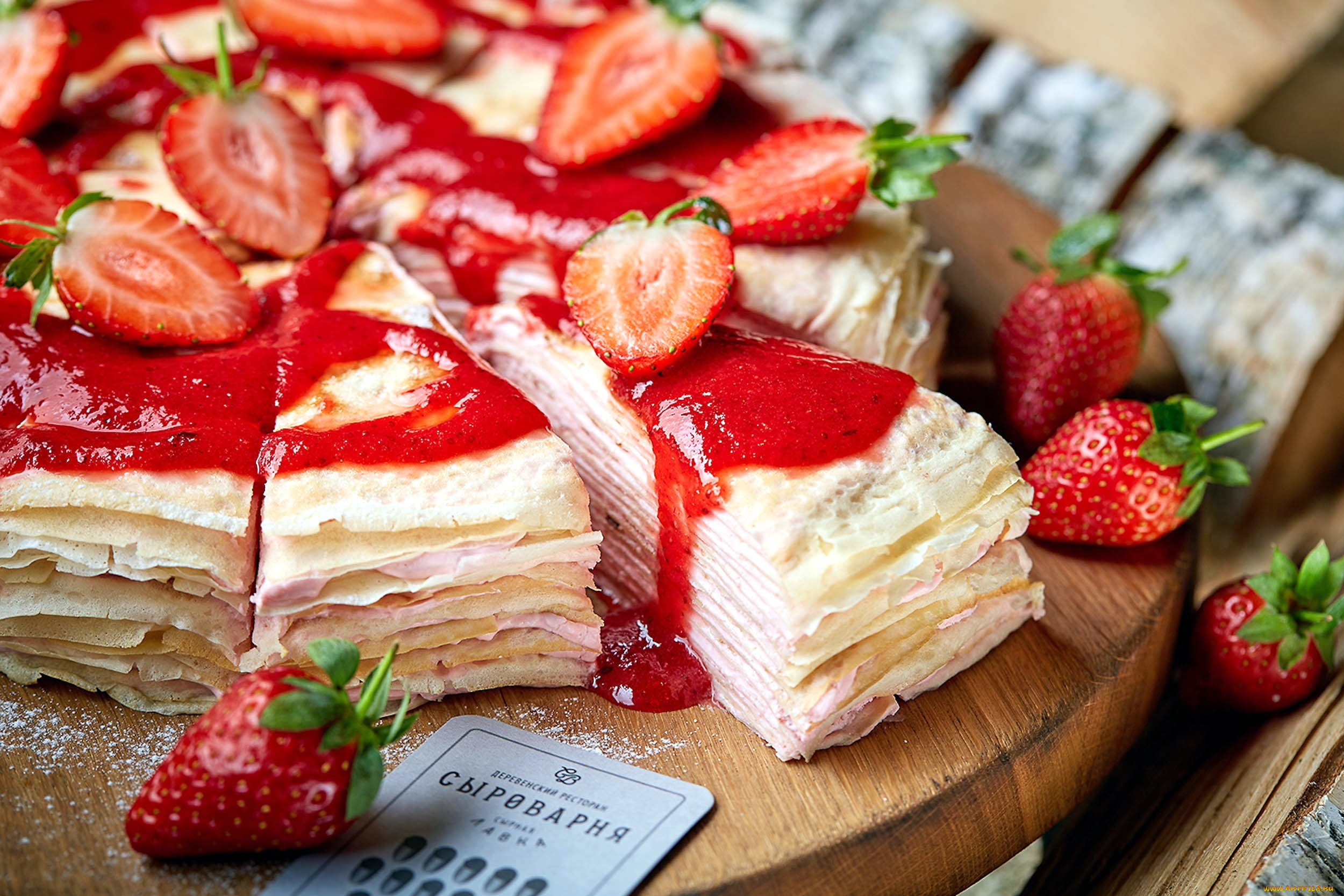 еда, блины, , оладьи, десерт, клубника, варенье