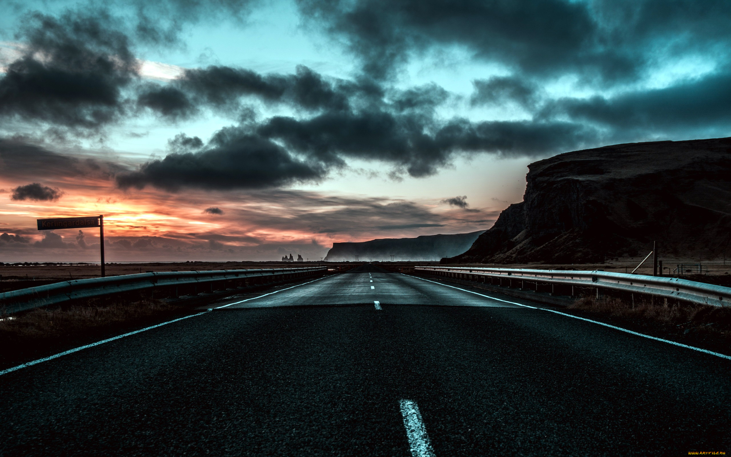 природа, дороги, шоссе, тучи