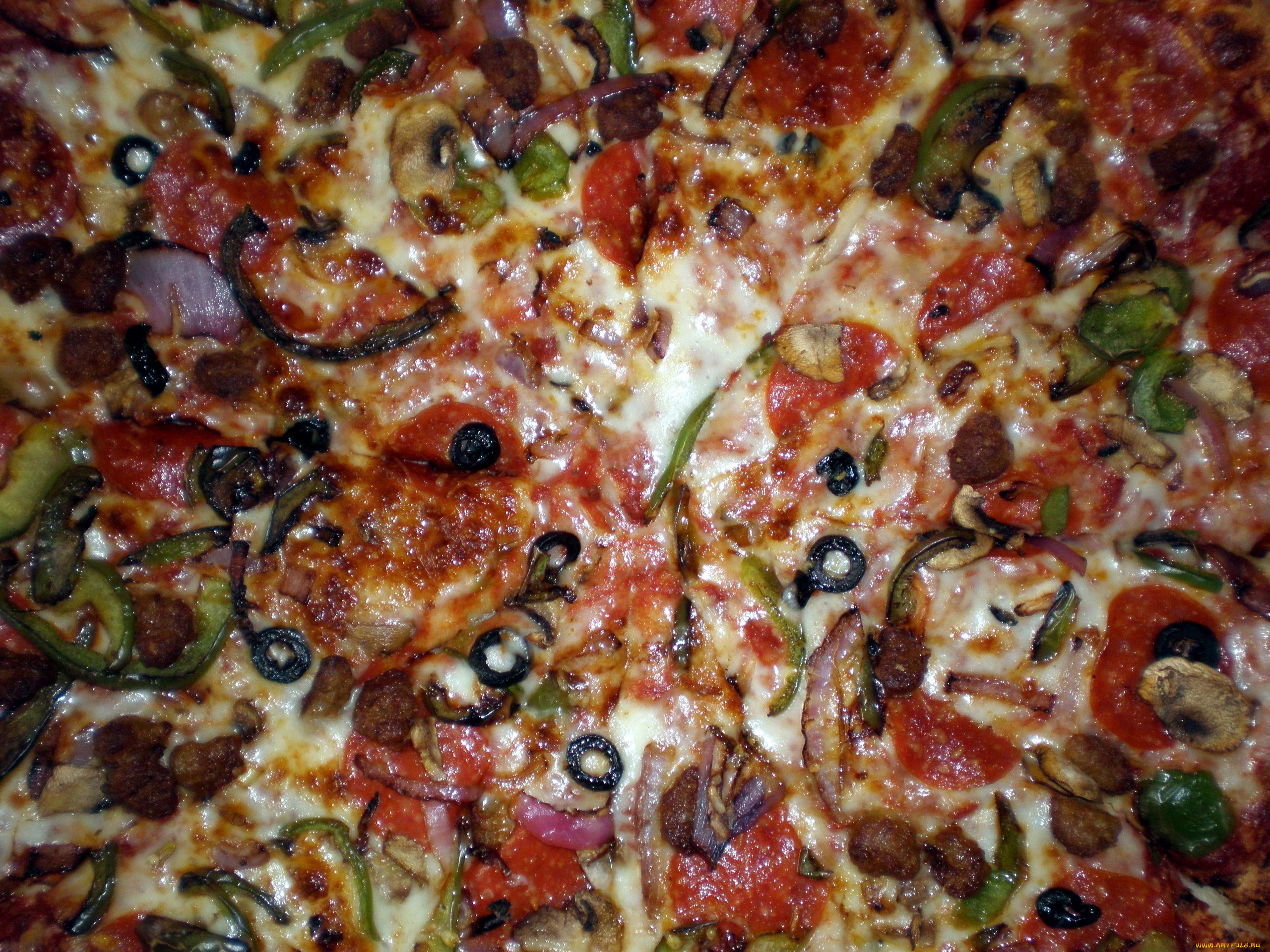 еда, пицца, начинка