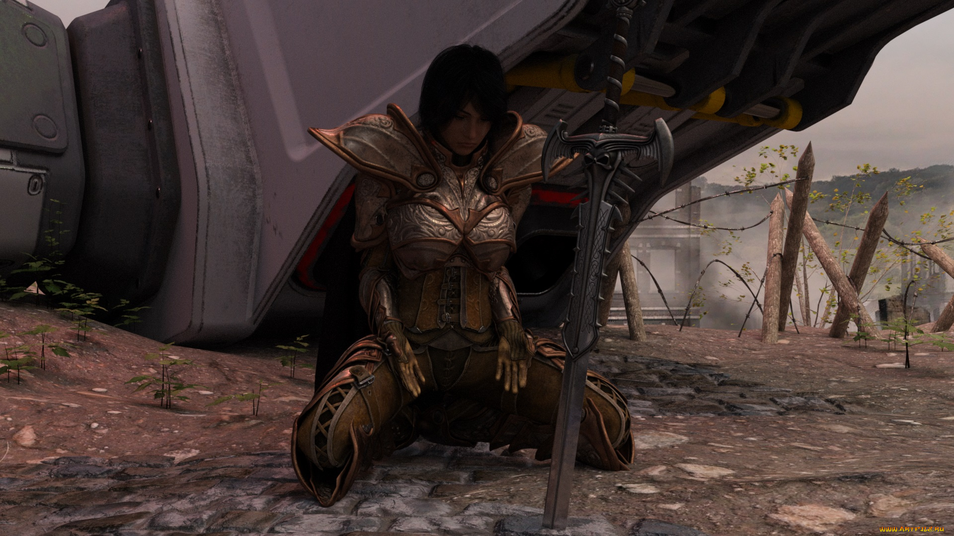 3д, графика, фантазия, , fantasy, взгляд, девушка, фон